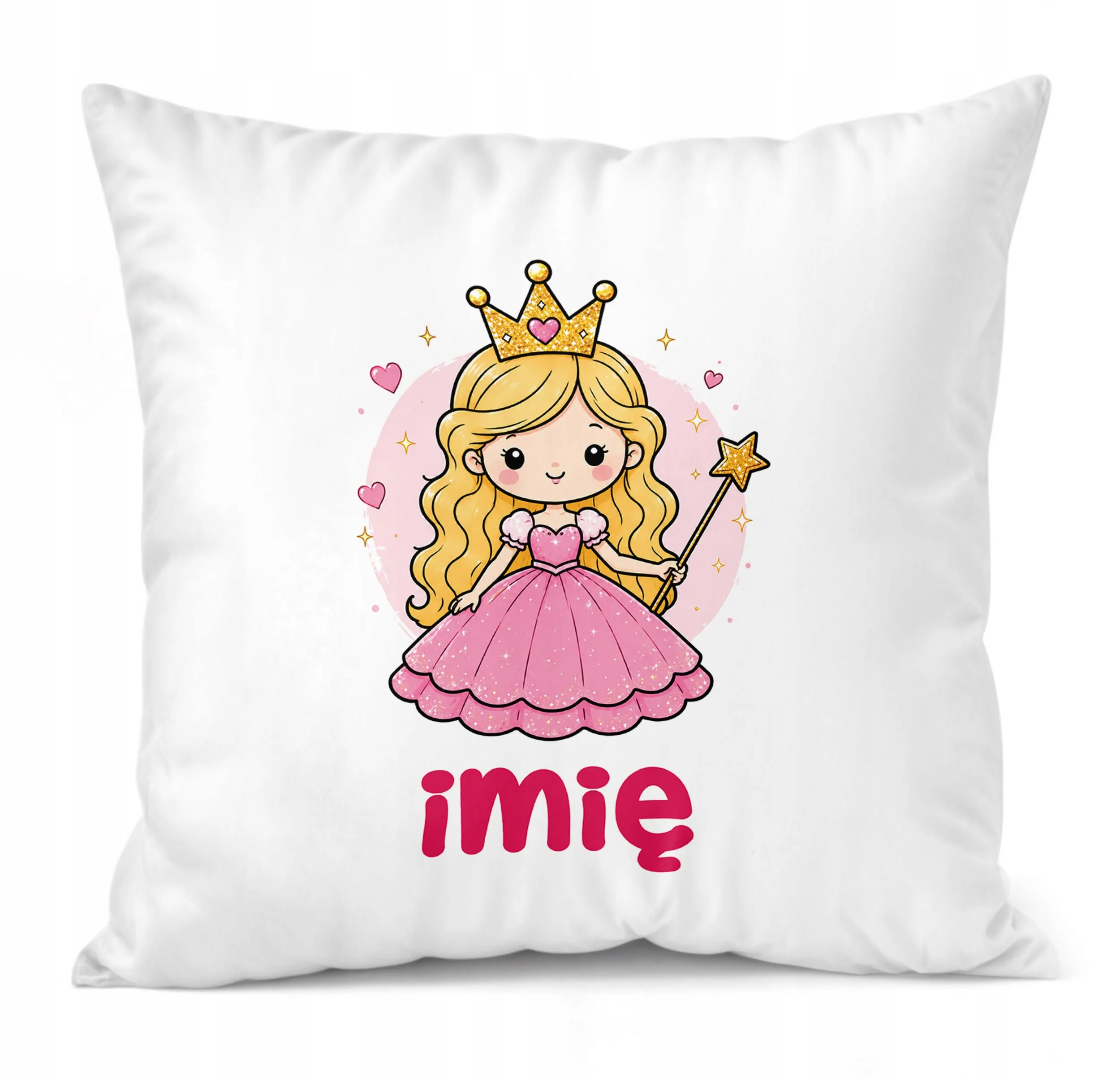 Poduszka Jasiek Personalizowana z nadrukiem 38x38cm księżniczka Prezent