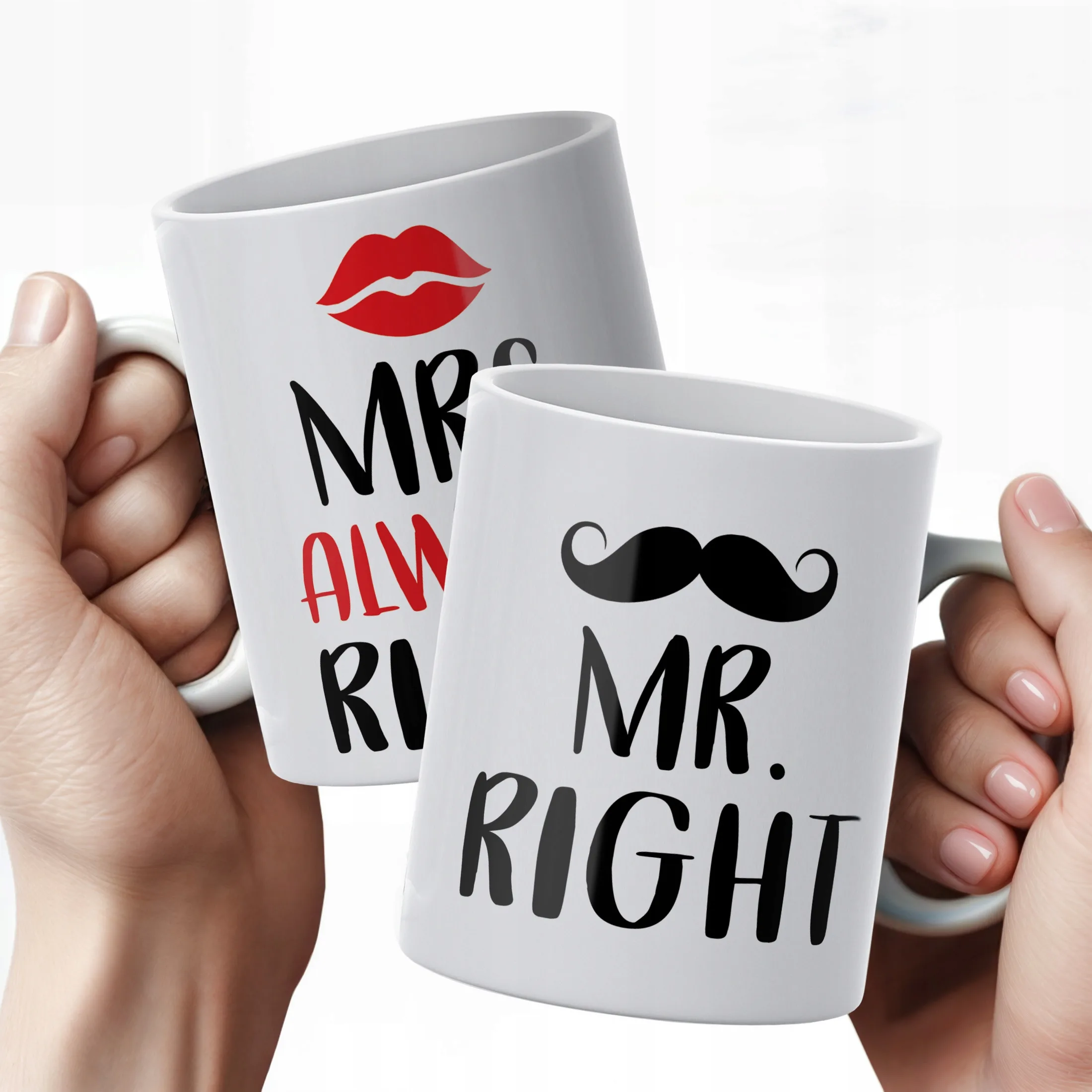 Zestaw kubków na Walentynki MR RIGHT & MRS ALWAYS RIGHT Dla Pary