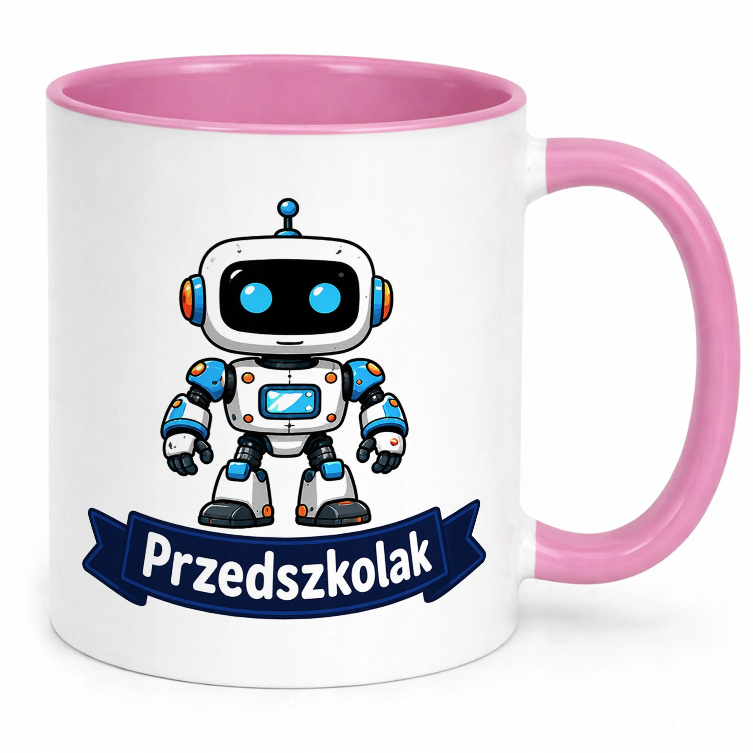 Kubek Różowy z nadrukiem Przedszkolak Szkoła Dla Dzieci Prezent