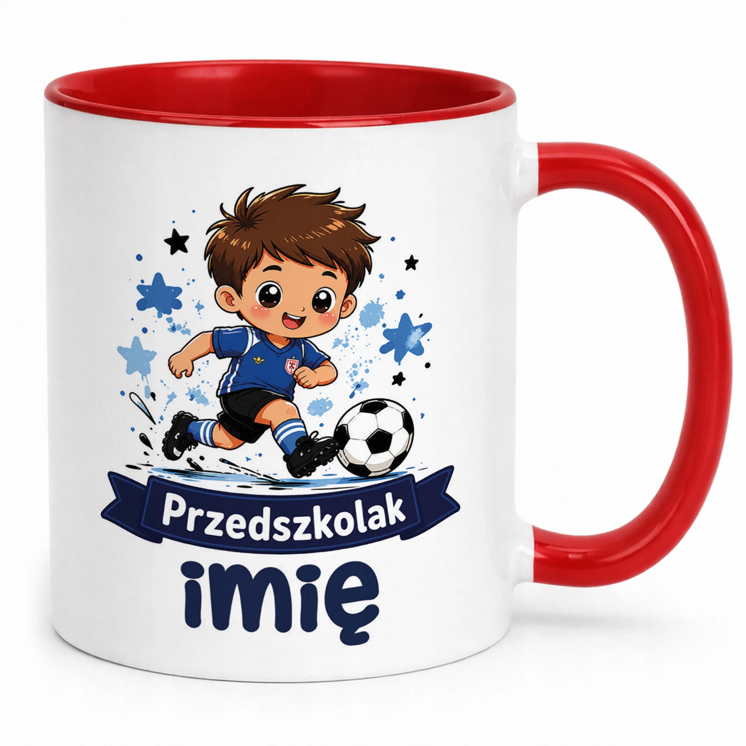 Kubek Czerwony z nadrukiem personalizowany Przedszkolak Szkoła Dla Dzieci