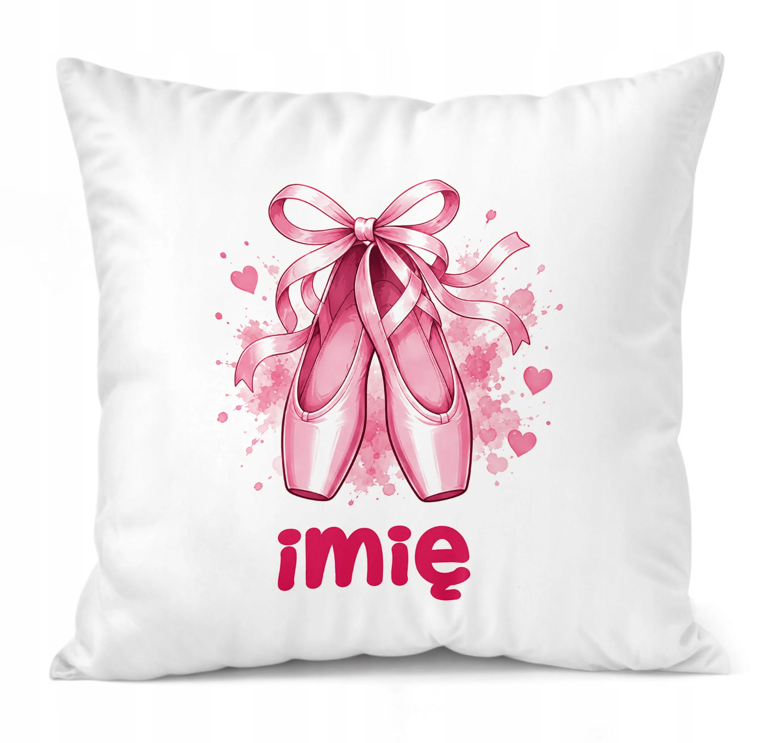 Poduszka Jasiek Personalizowana z nadrukiem 38x38cm Balet Baletki Prezent