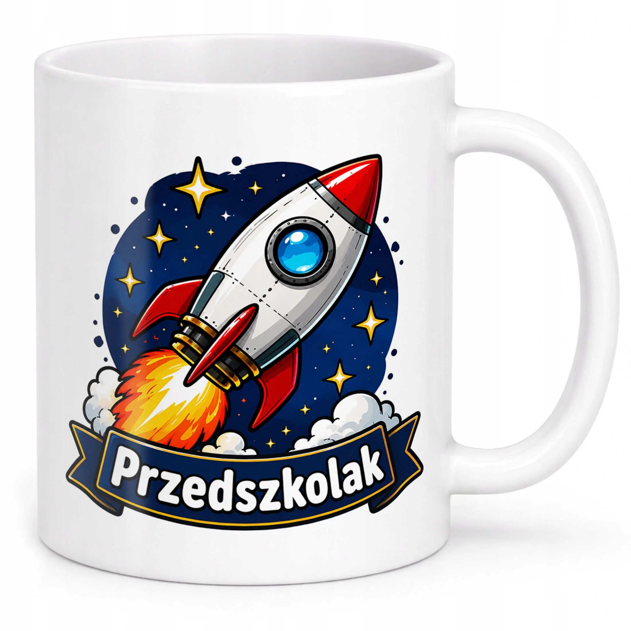 Biały Kubek z nadrukiem Przedszkolak Szkoła Dla Dzieci Prezent