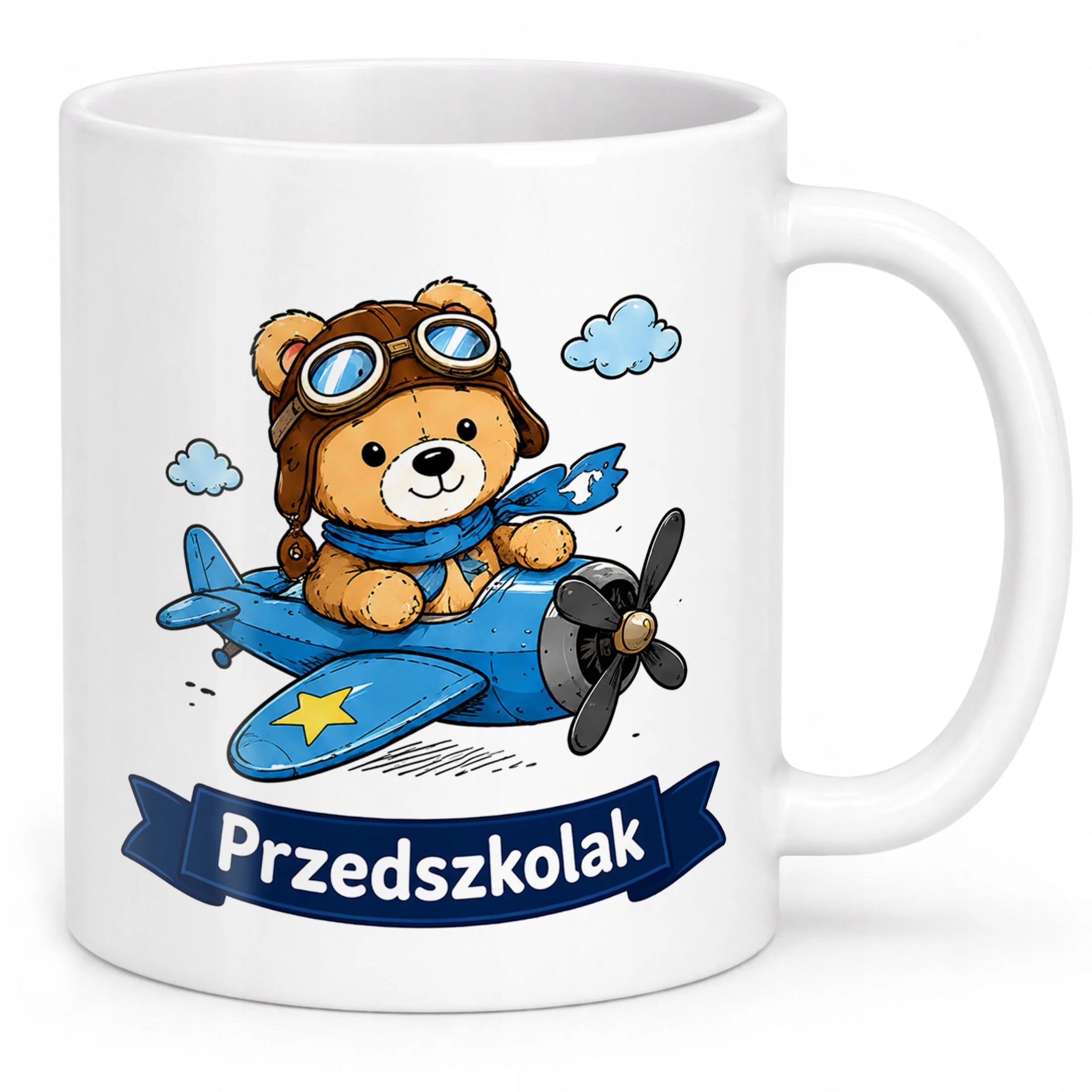 Biały Kubek z nadrukiem Przedszkolak Szkoła Dla Dzieci Prezent