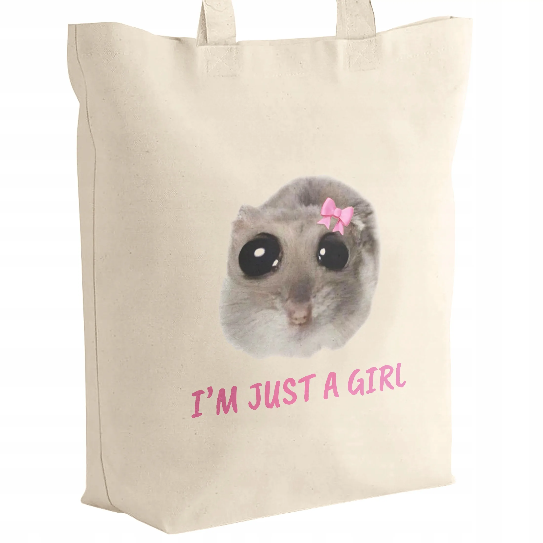 Torba bawełniana z dnem I’M JUST A GIRL Dla Dziewczyny Chomik Viral