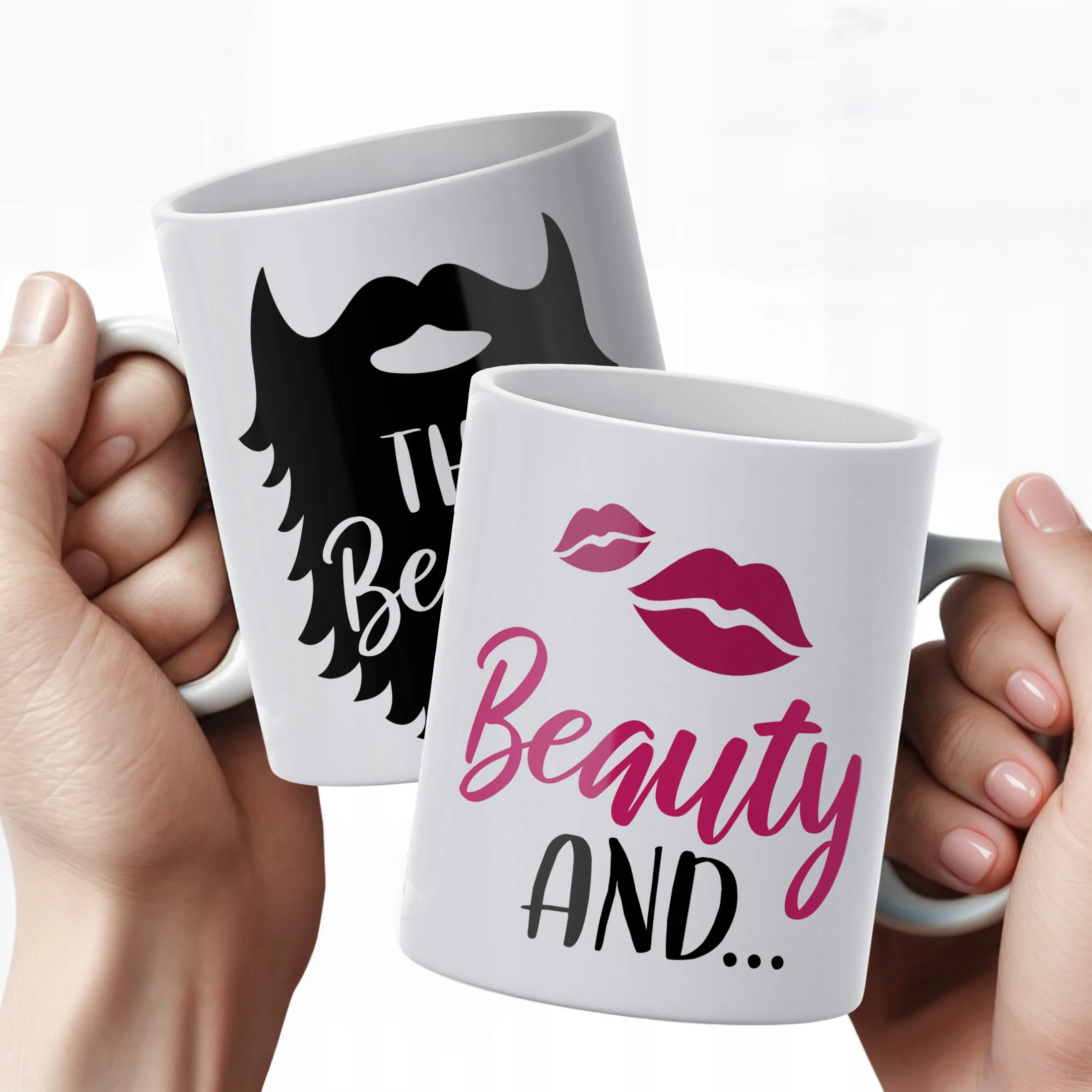 Zestaw kubków na Walentynki Beauty and The Beard Prezent Dla Pary Upominek