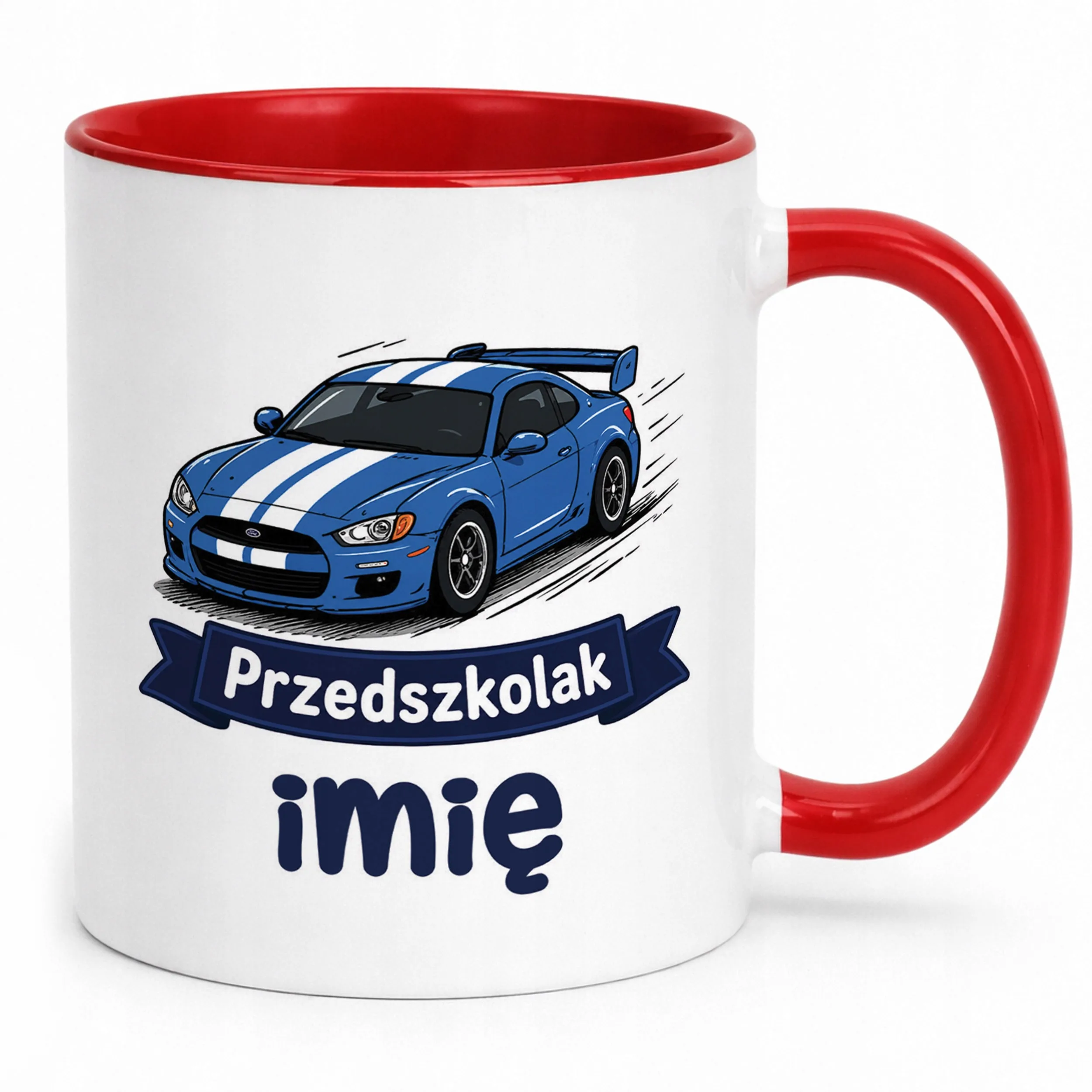 Kubek Czerwony z nadrukiem personalizowany Przedszkolak Szkoła Dla Dzieci