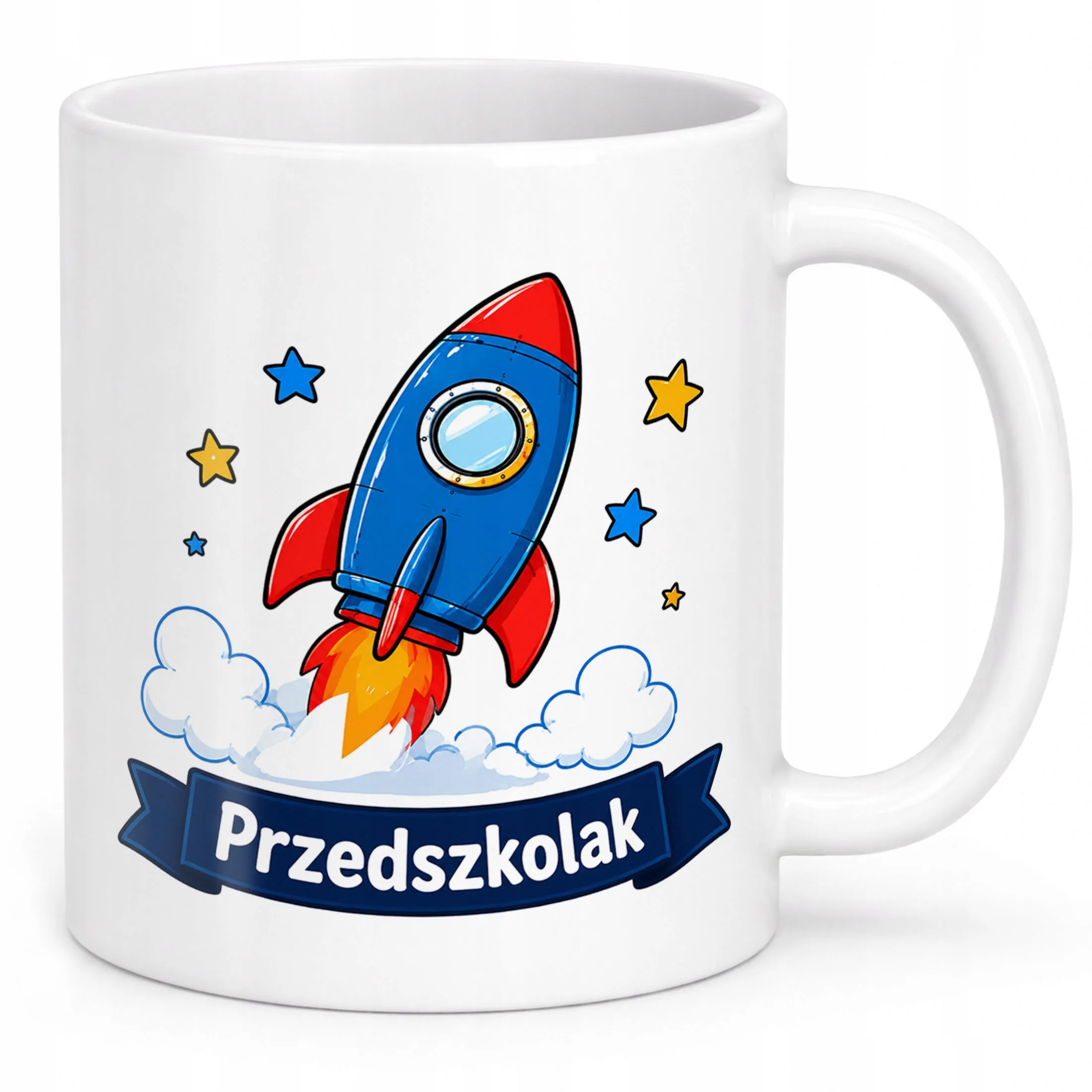 Biały Kubek z nadrukiem Przedszkolak Szkoła Dla Dzieci Prezent