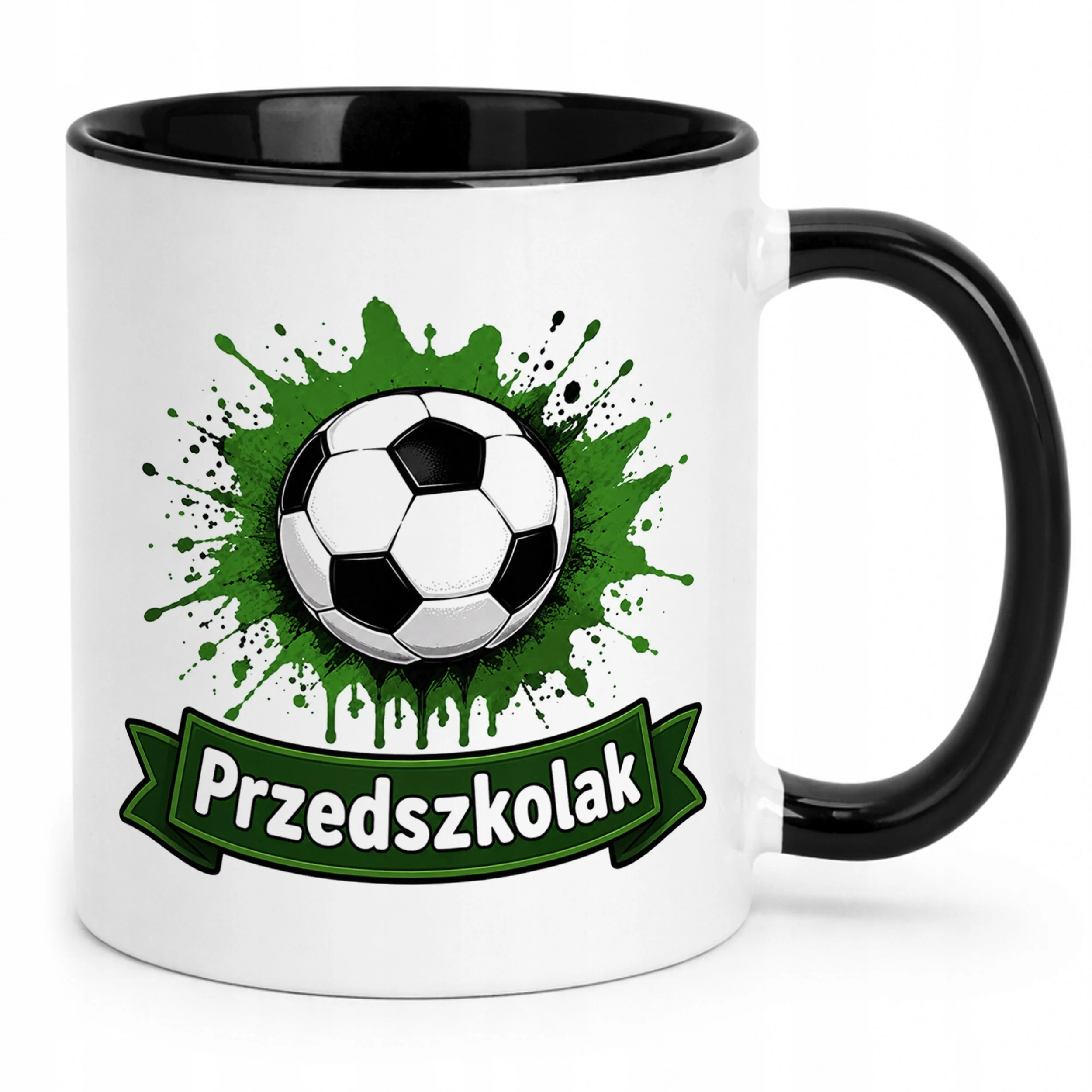 Kubek Czarny z nadrukiem Przedszkolak Szkoła Dla Dzieci Prezent