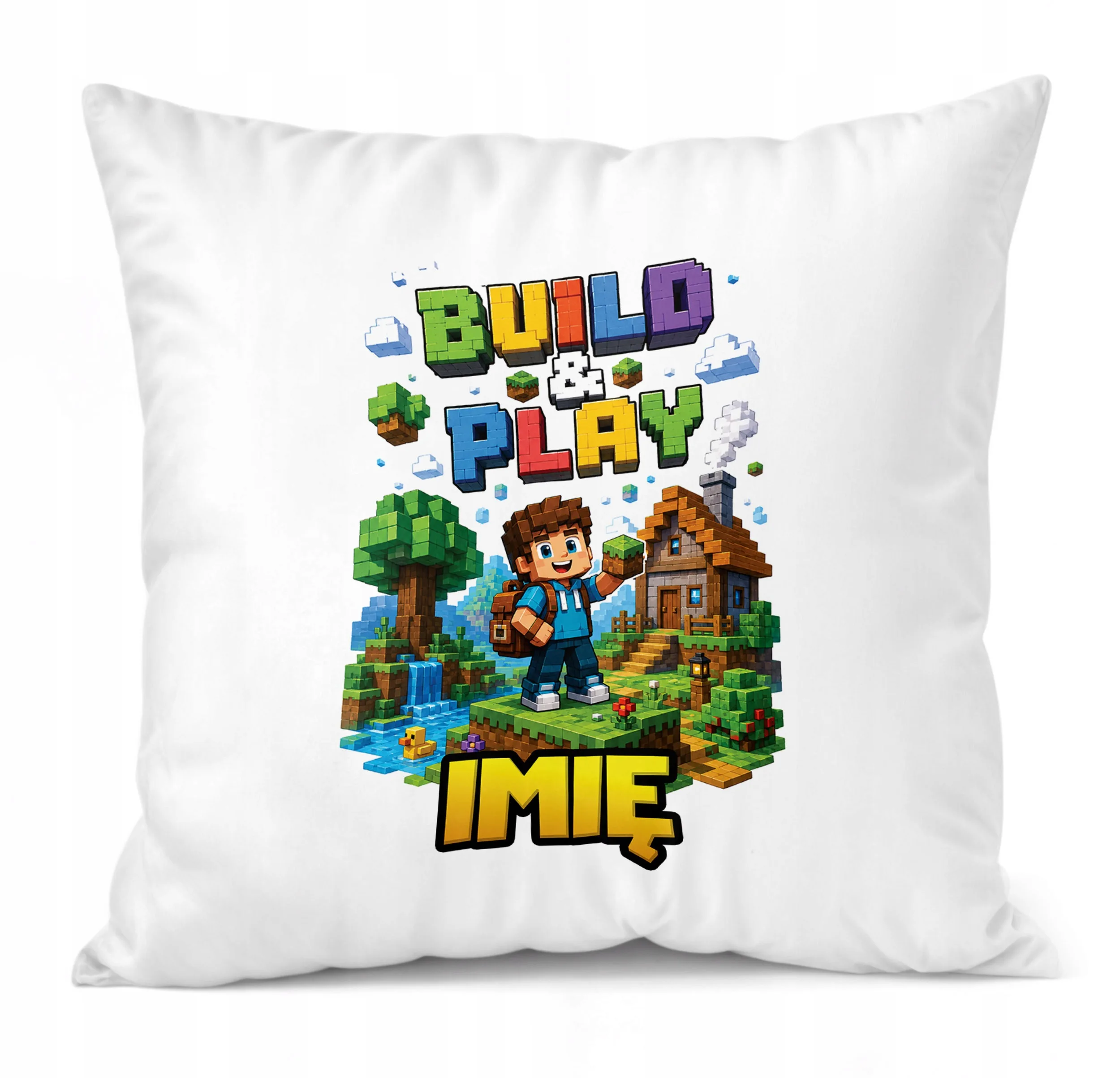 Poduszka Jasiek Personalizowana z nadrukiem 38x38cm PIXEL GRA Prezent