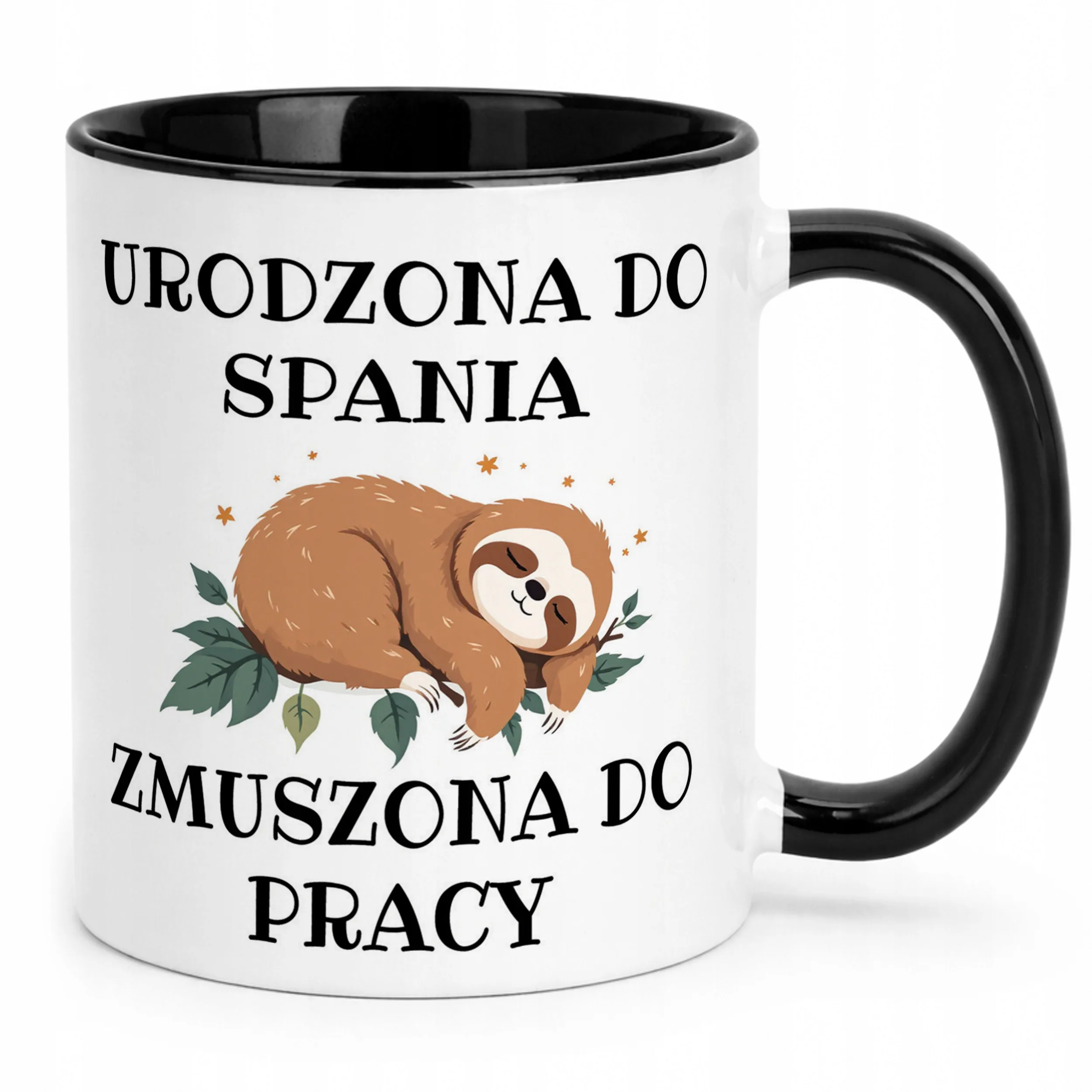 Kubek Czarny Urodzona Do Spania Śmieszny Zabawny Prezent
