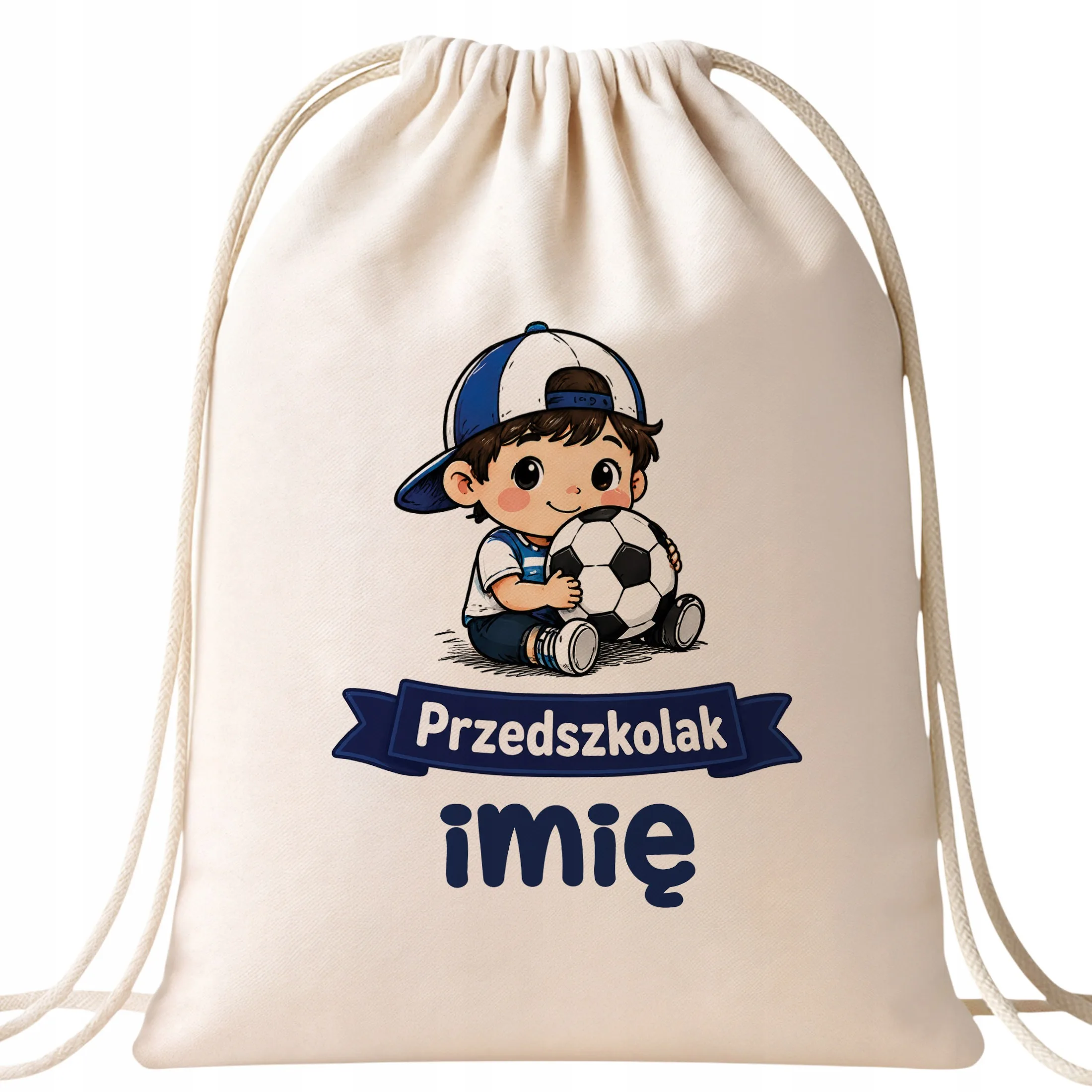 Plecak Worek Personalizowany Przedszkolak z Nadrukiem Bawełniany Szkolny
