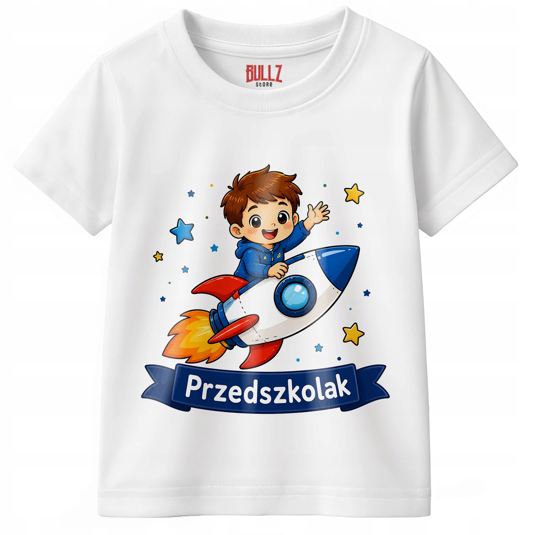Koszulka Dziecięca Biała Z Nadrukiem Przedszkolak Dla Dzieci Prezent r. 116