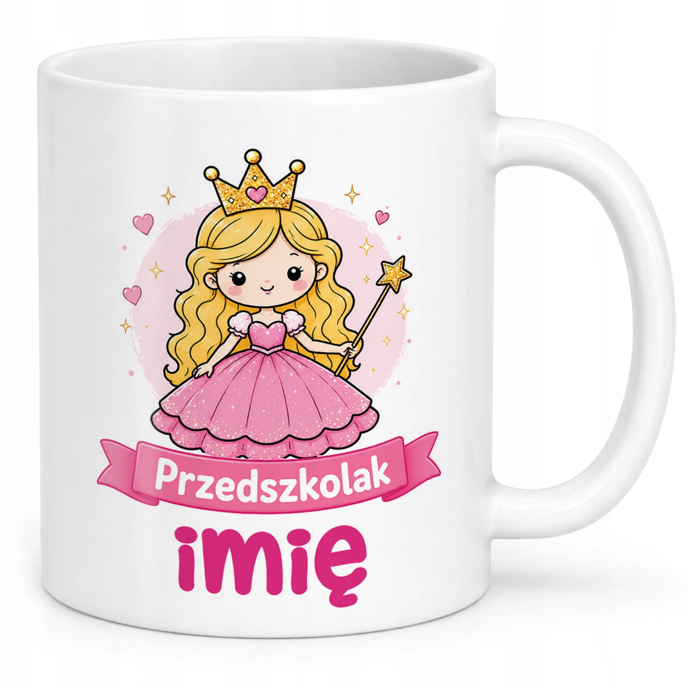 Biały Kubek z nadrukiem personalizowany Przedszkolak Szkoła Dla Dzieci
