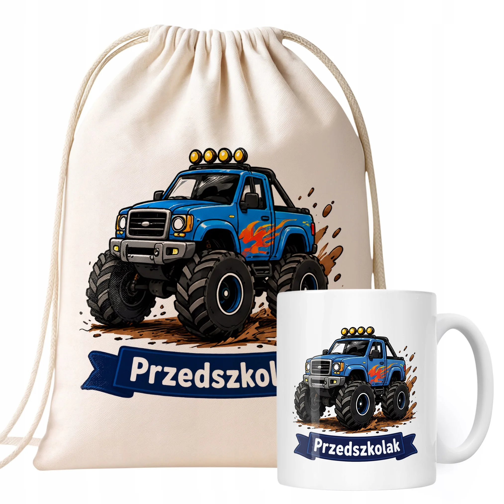 Zestaw Plecak Worek Kubek Z Nadrukiem Przedszkolak Szkoła Dla Dzieci