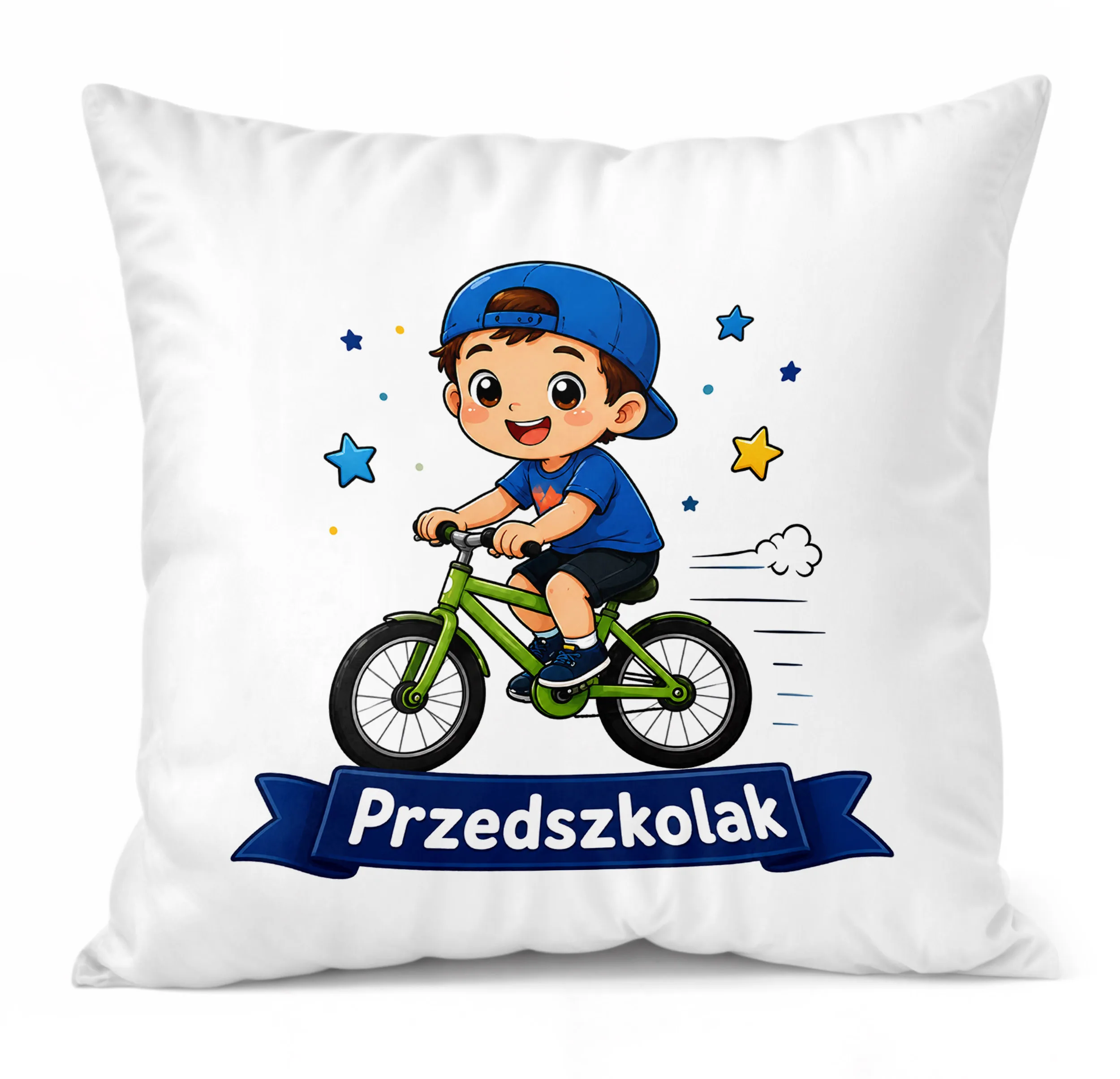 Poduszka Jasiek z nadrukiem 38x38cm Przedszkolak Dla Dzieci Prezent