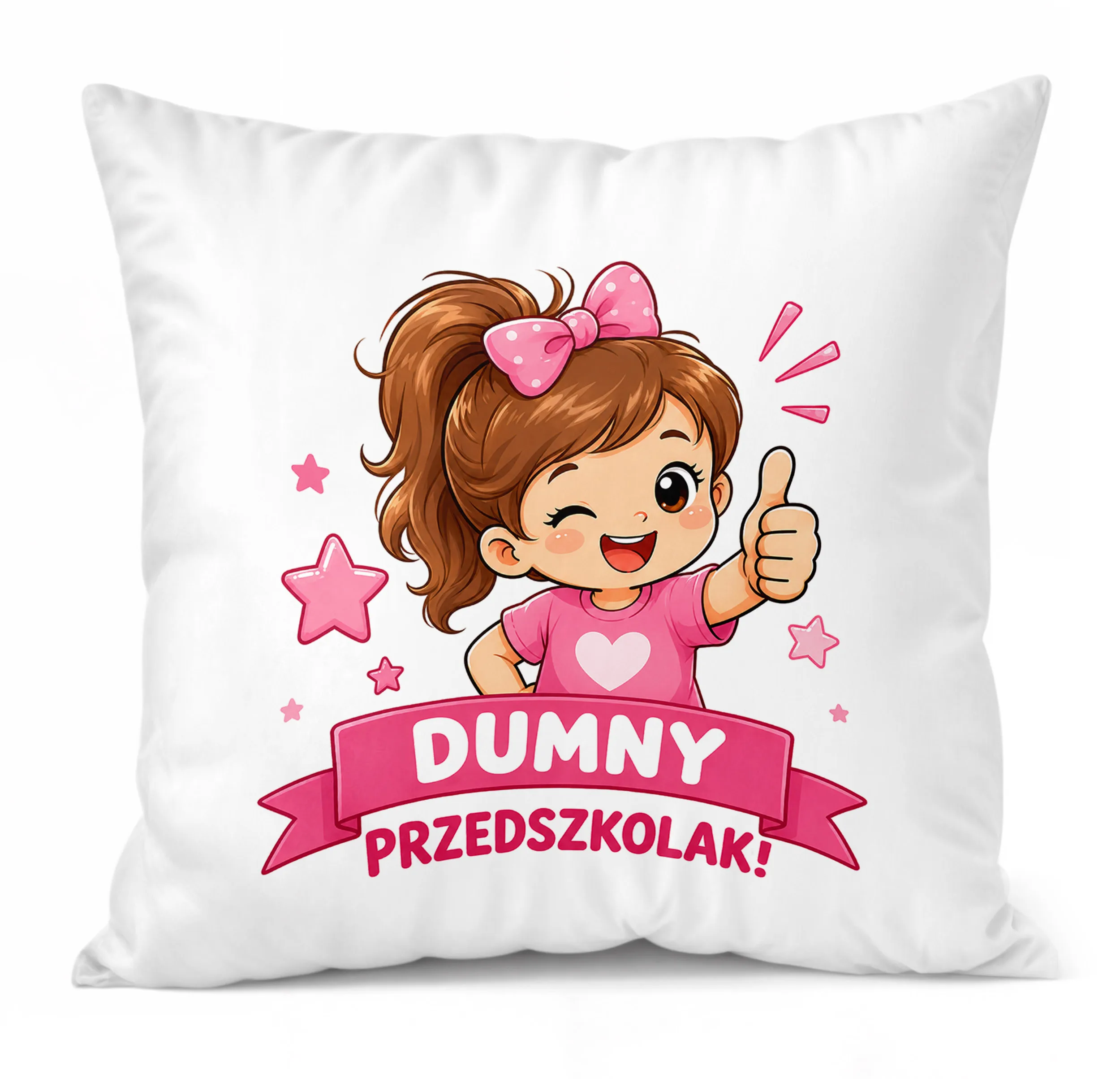Poduszka Jasiek z nadrukiem 38x38cm Przedszkolak Dla Dzieci Prezent