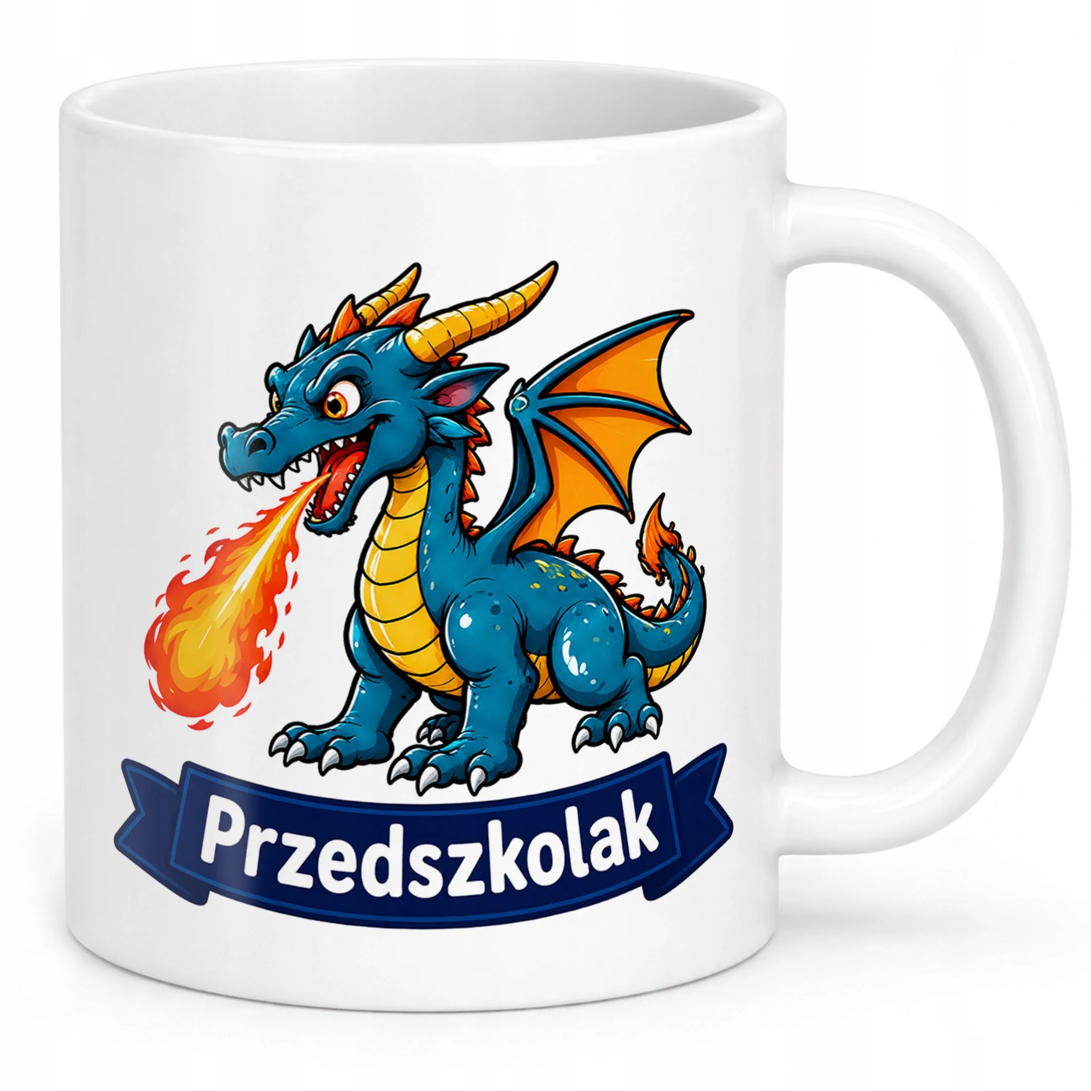 Biały Kubek z nadrukiem Przedszkolak Szkoła Dla Dzieci Prezent