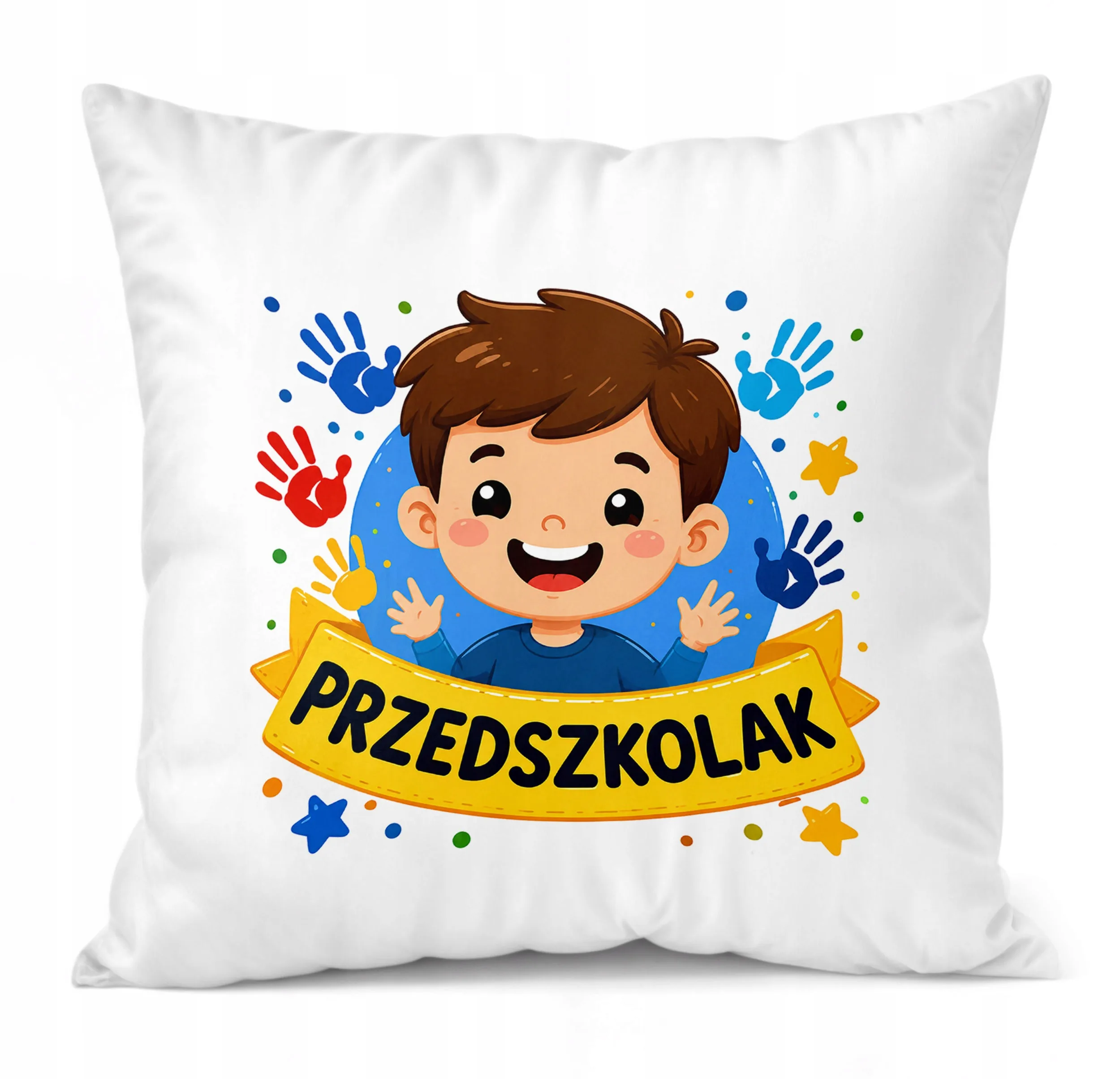 Poduszka Jasiek z nadrukiem 38x38cm Przedszkolak Dla Dzieci Prezent