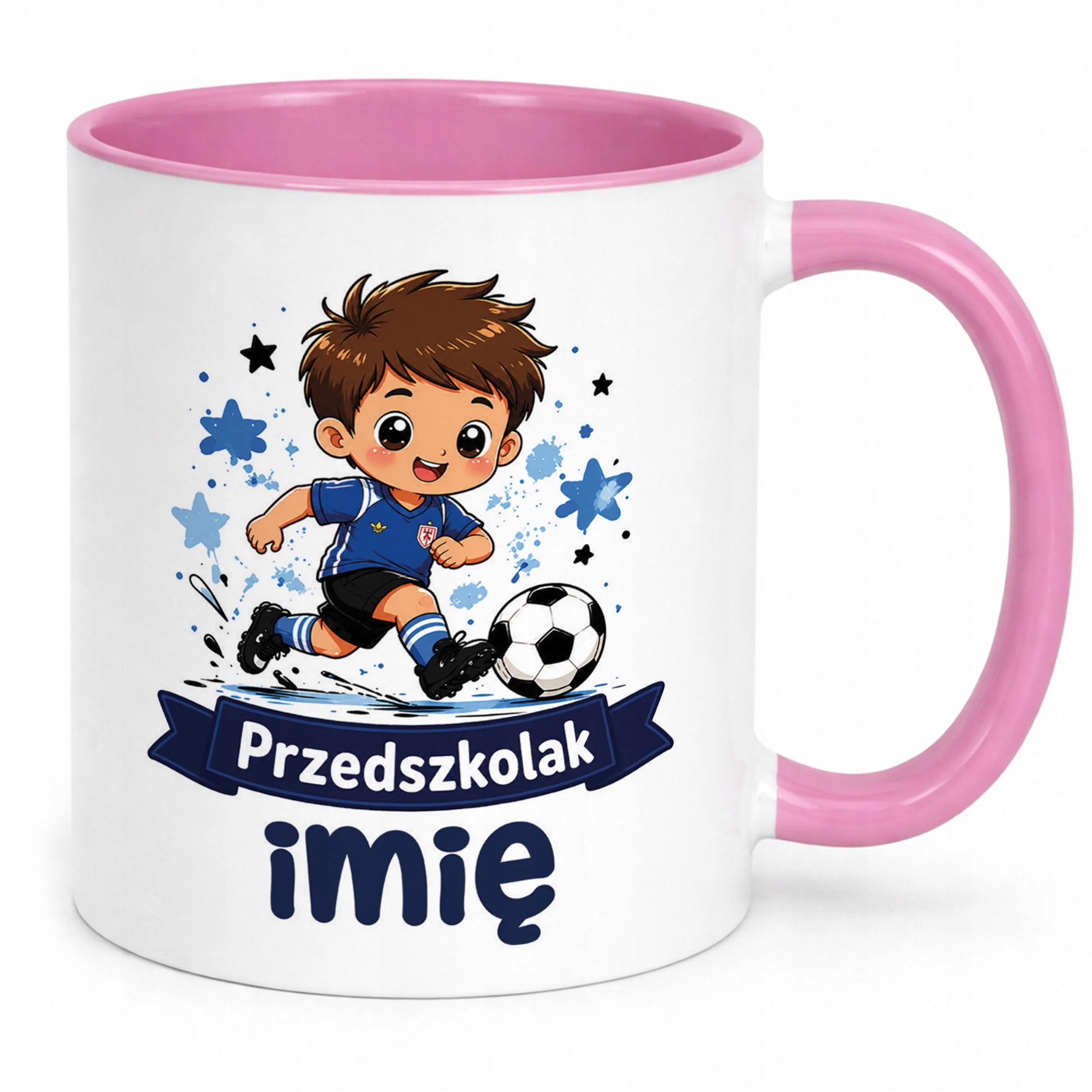 Kubek Różowy z nadrukiem personalizowany Przedszkolak Szkoła Dla Dzieci