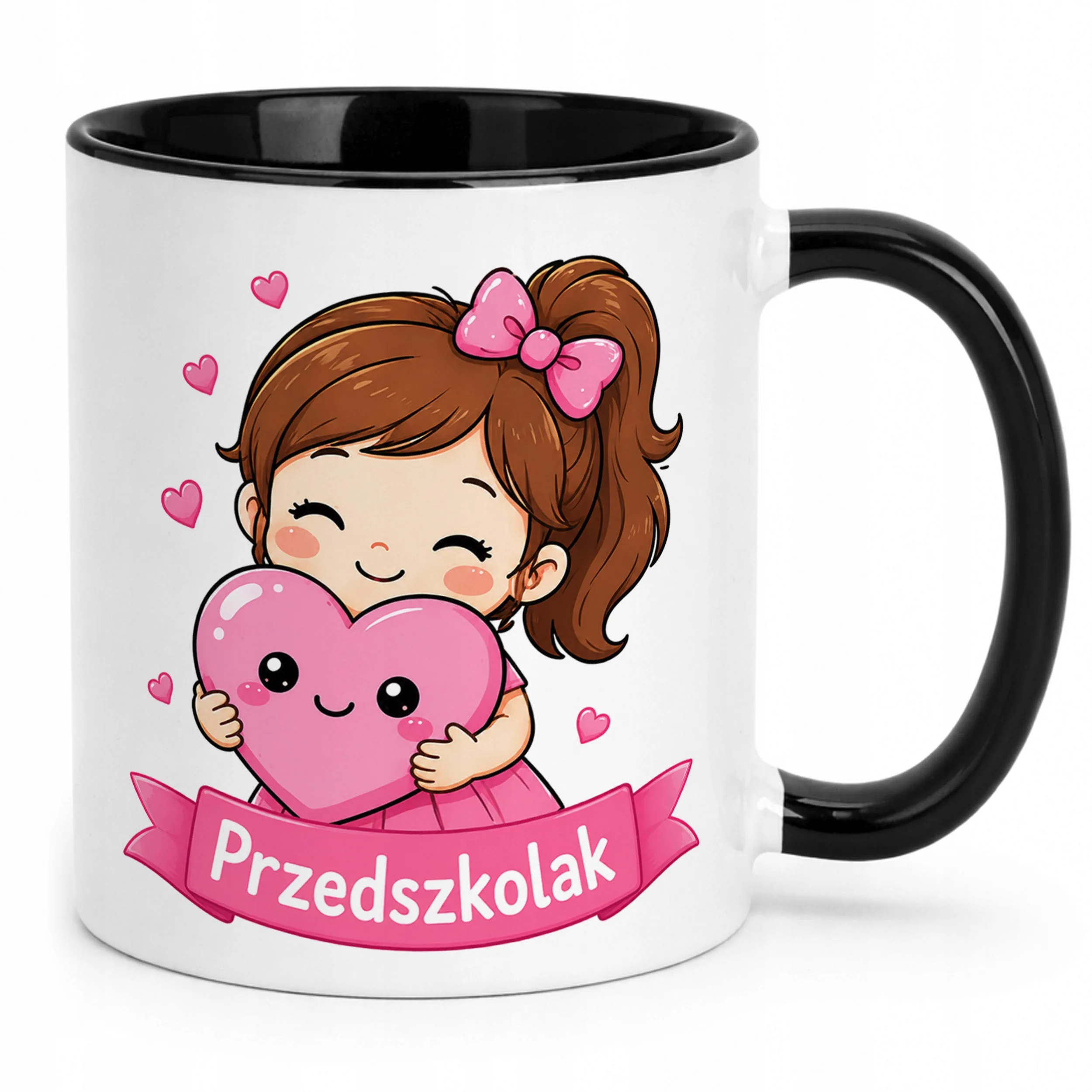 Kubek Czarny z nadrukiem Przedszkolak Szkoła Dla Dzieci Prezent
