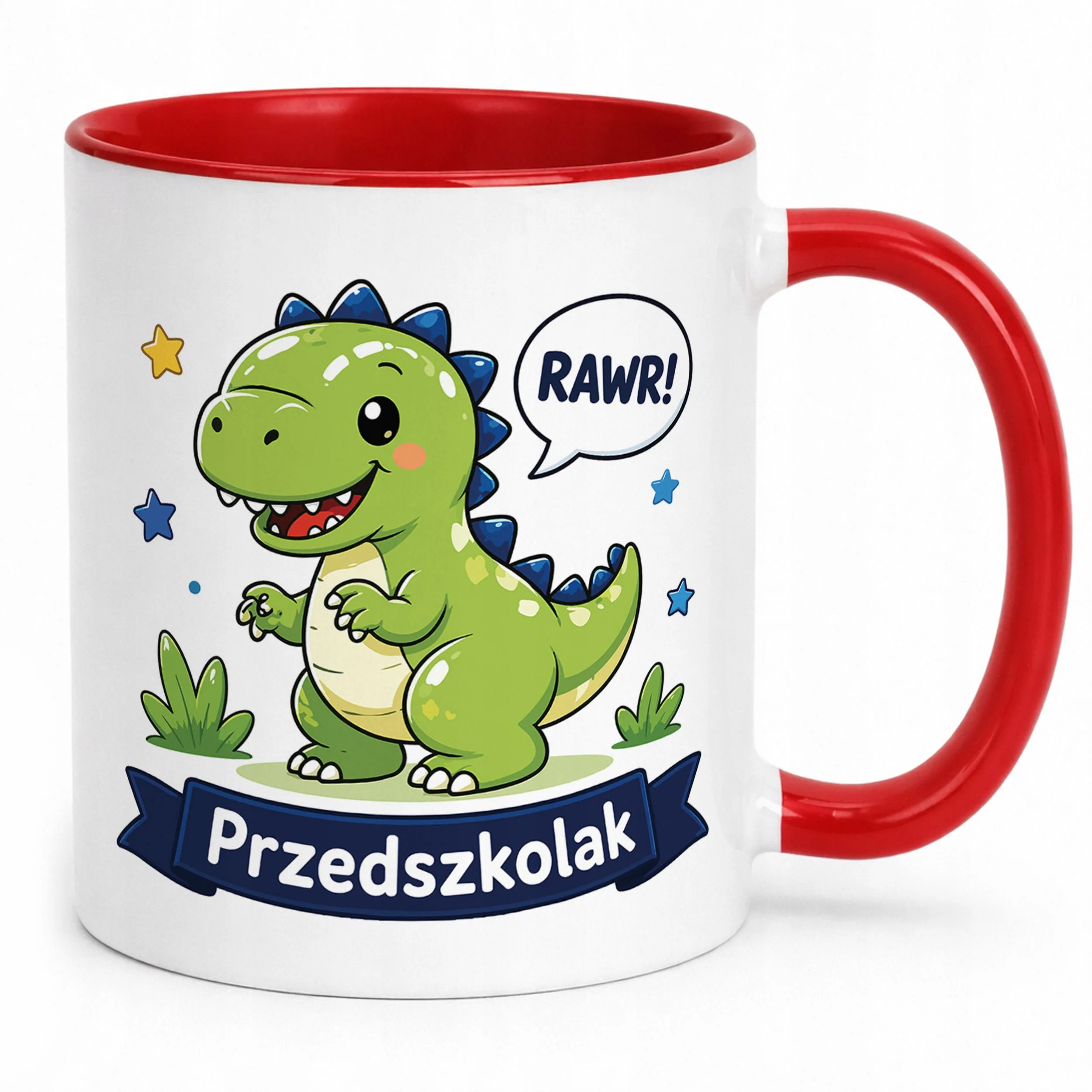 Kubek Czerwony z nadrukiem Przedszkolak Szkoła Dla Dzieci Prezent