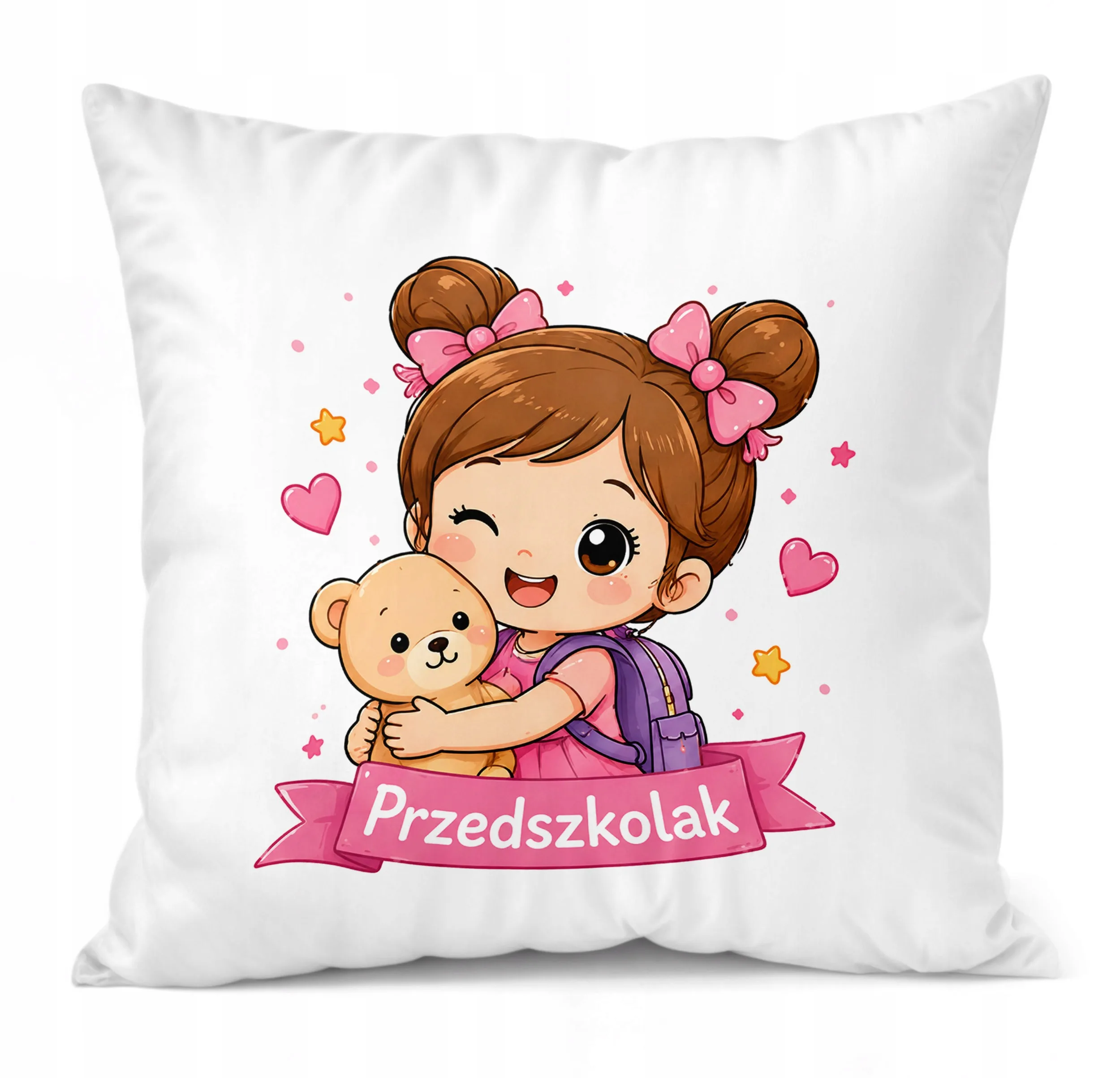 Poduszka Jasiek z nadrukiem 38x38cm Przedszkolak Dla Dzieci Prezent