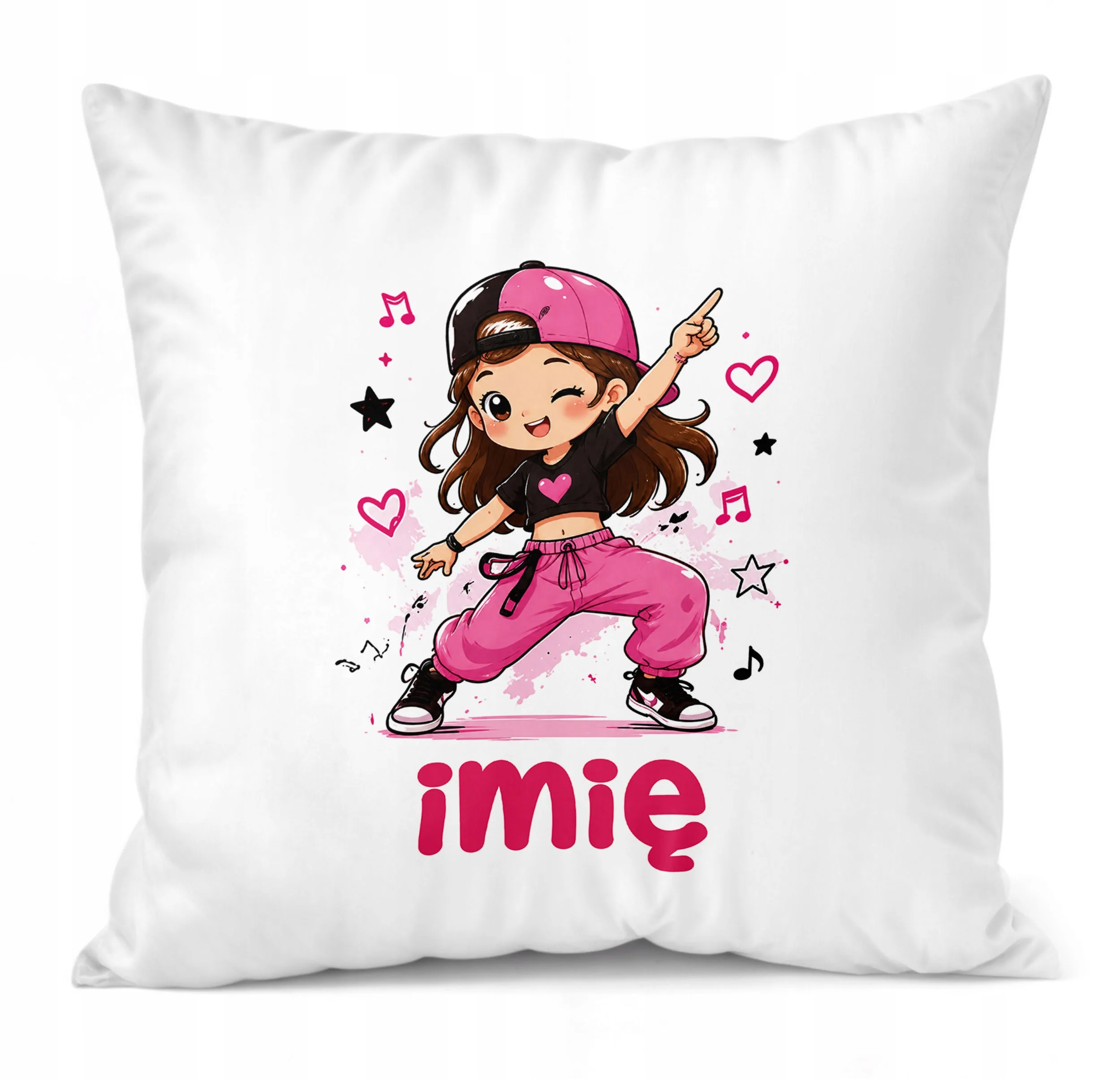 Poduszka Jasiek Personalizowana z nadrukiem 38x38cm Taniec Hip Hop Prezent