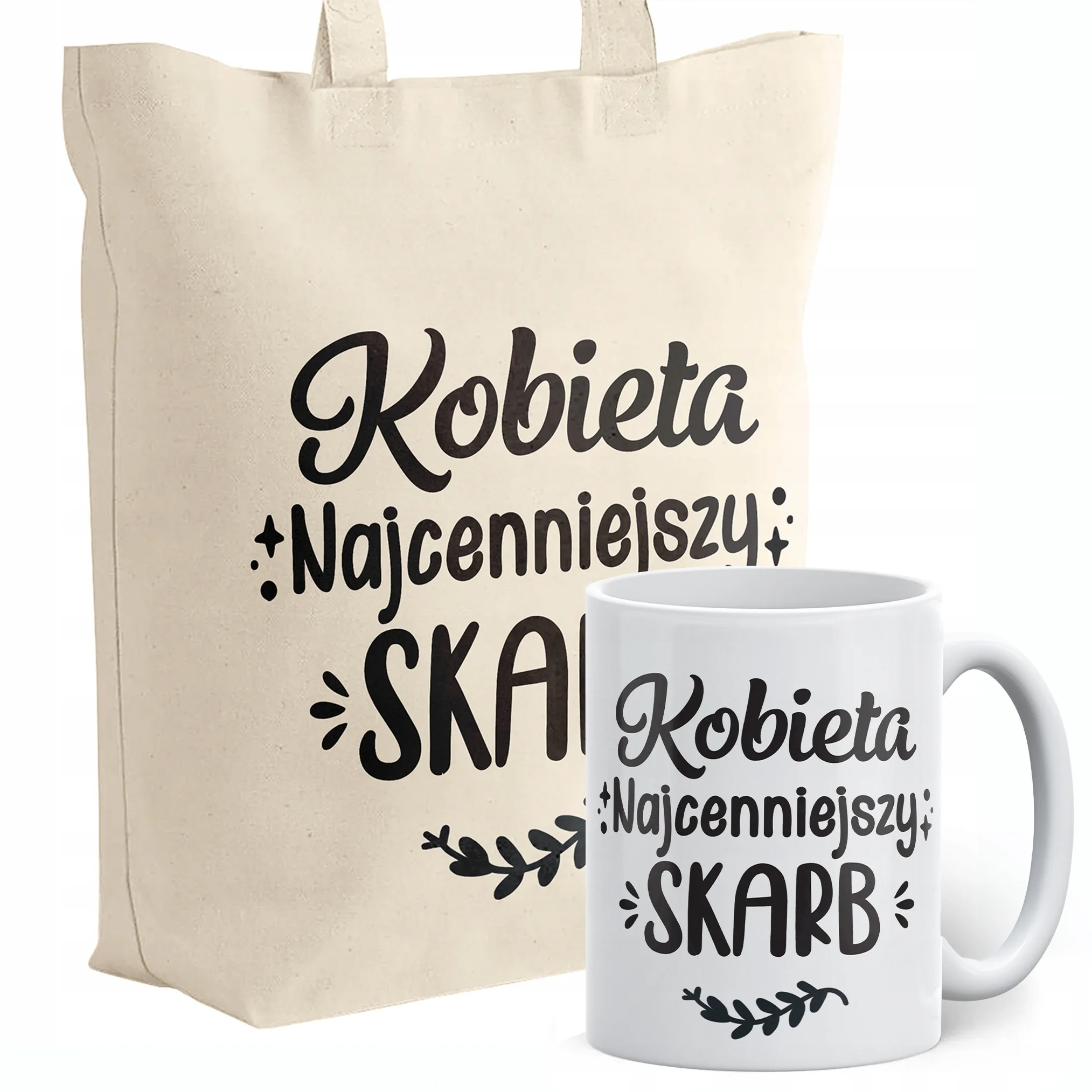 Zestaw Kubek + Torba Dzień Kobiet Prezent Kobieta Najcenniejszy Skarb