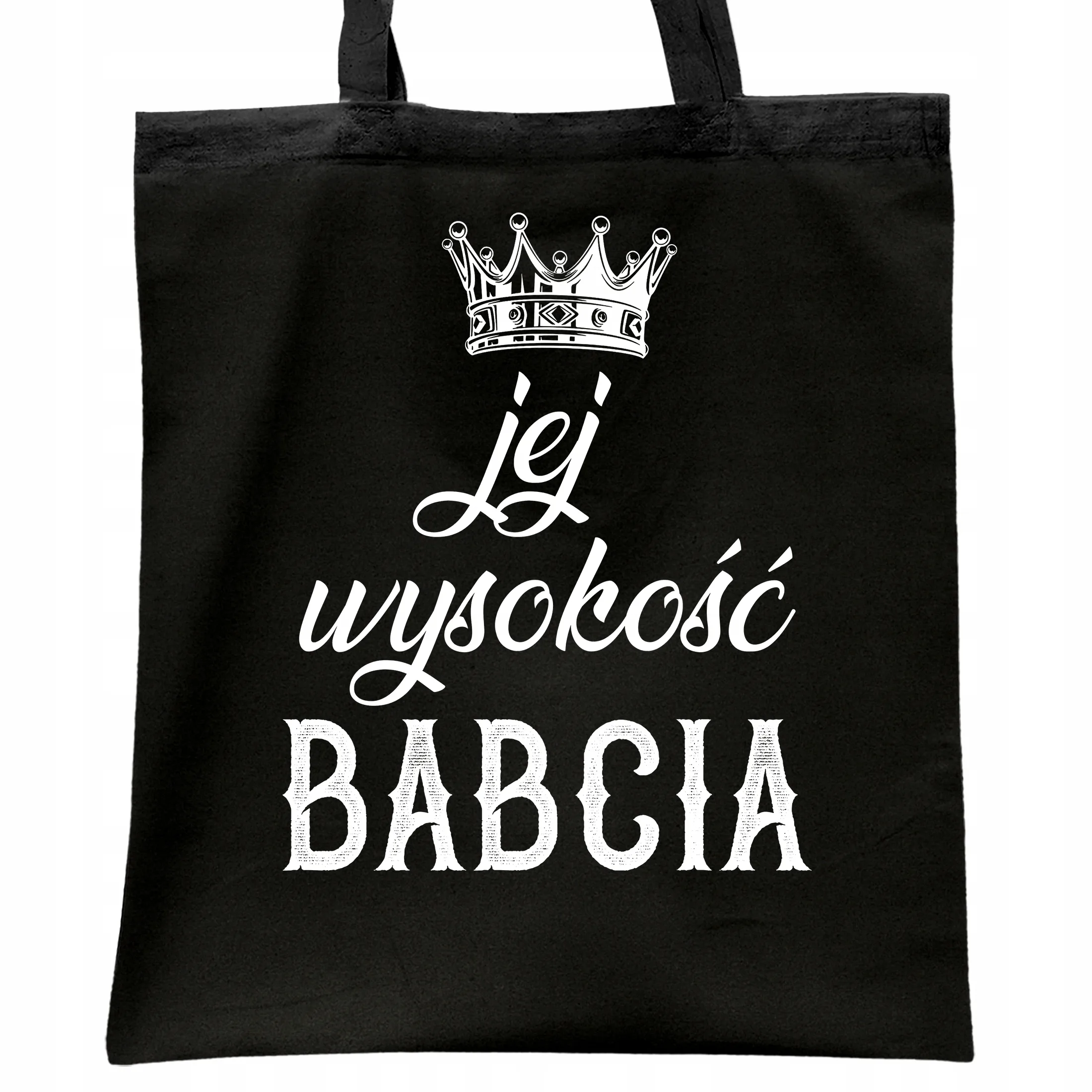 Torba bawełniana czarna Dzień Babci Prezent Upominek