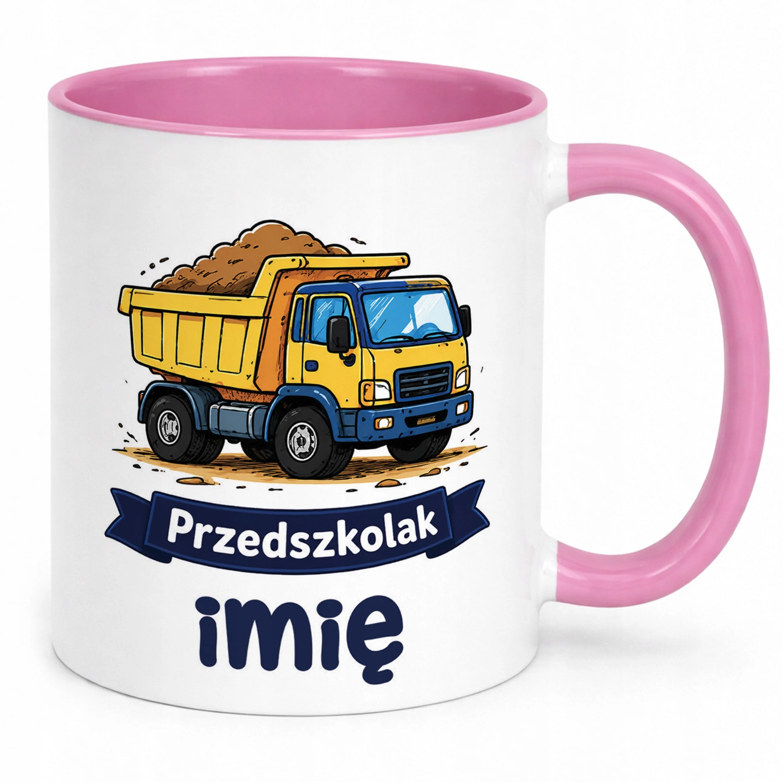 Kubek Różowy z nadrukiem personalizowany Przedszkolak Szkoła Dla Dzieci