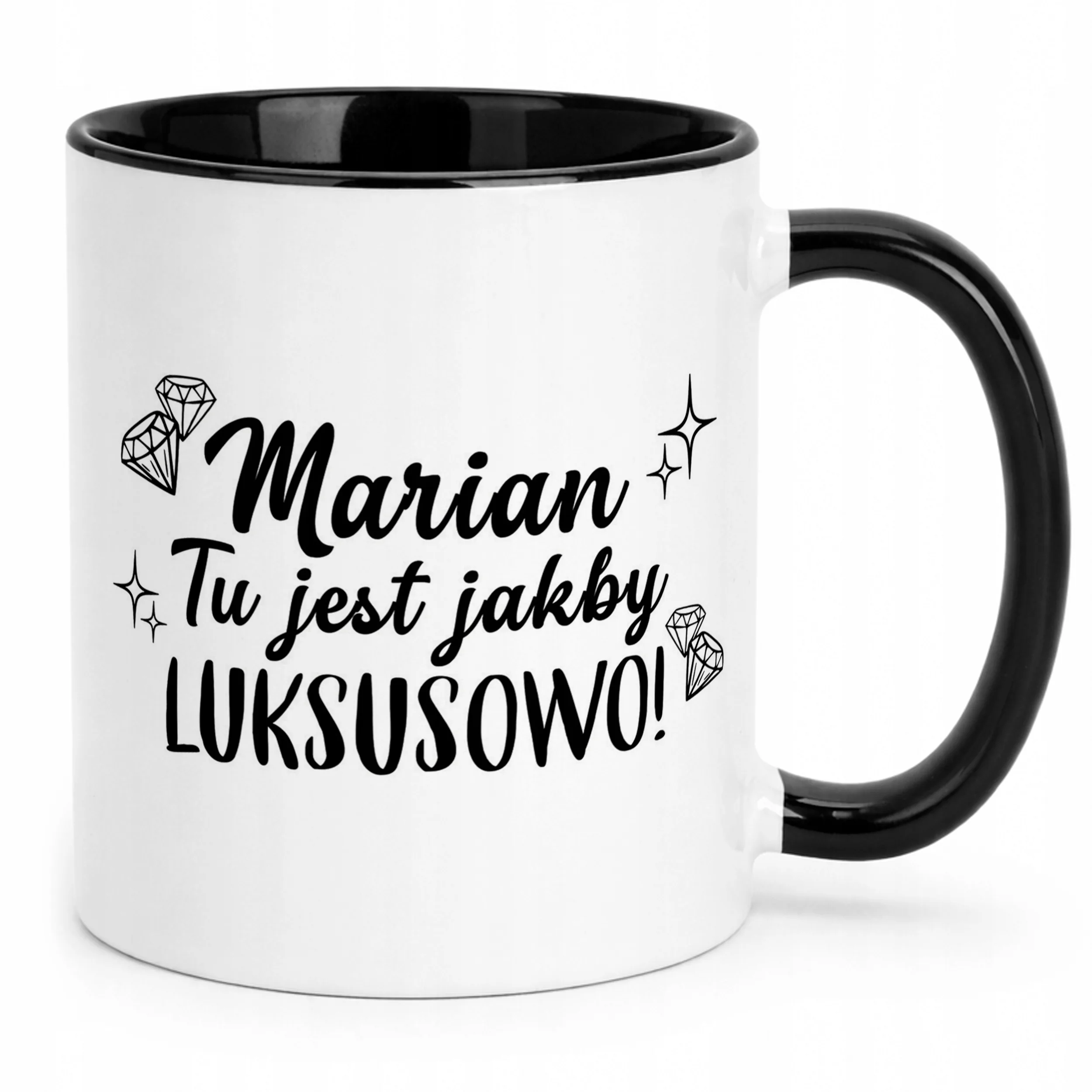 Kubek Czarny Marian Tu Jest Jakby Luksusowo Zabawny Prezent