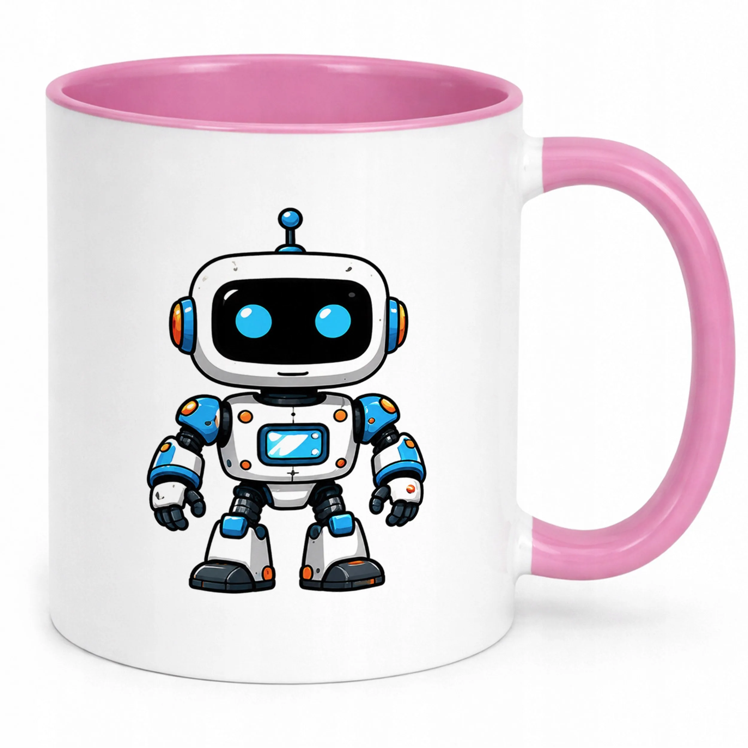 Kubek Różowy z nadrukiem Robot Dla Dzieci Prezent Upominek