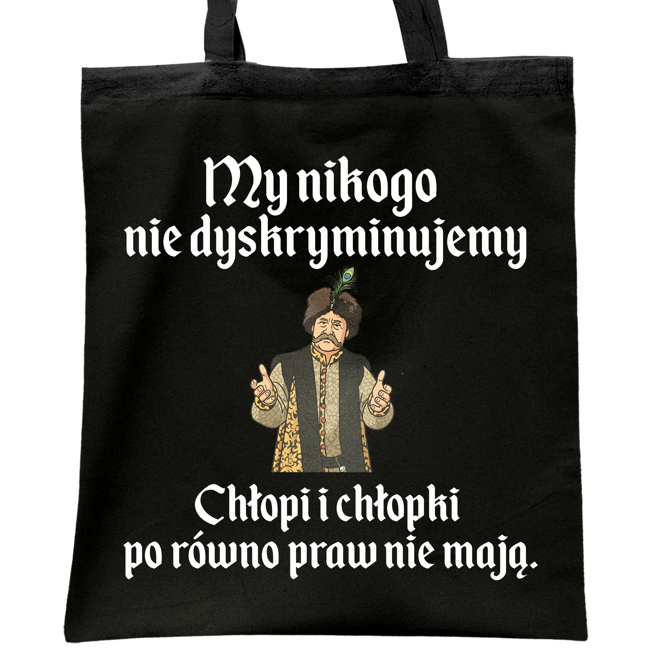 Torba bawełniana czarna na zakupy 1670 My Nikogo Nie Dyskryminujemy
