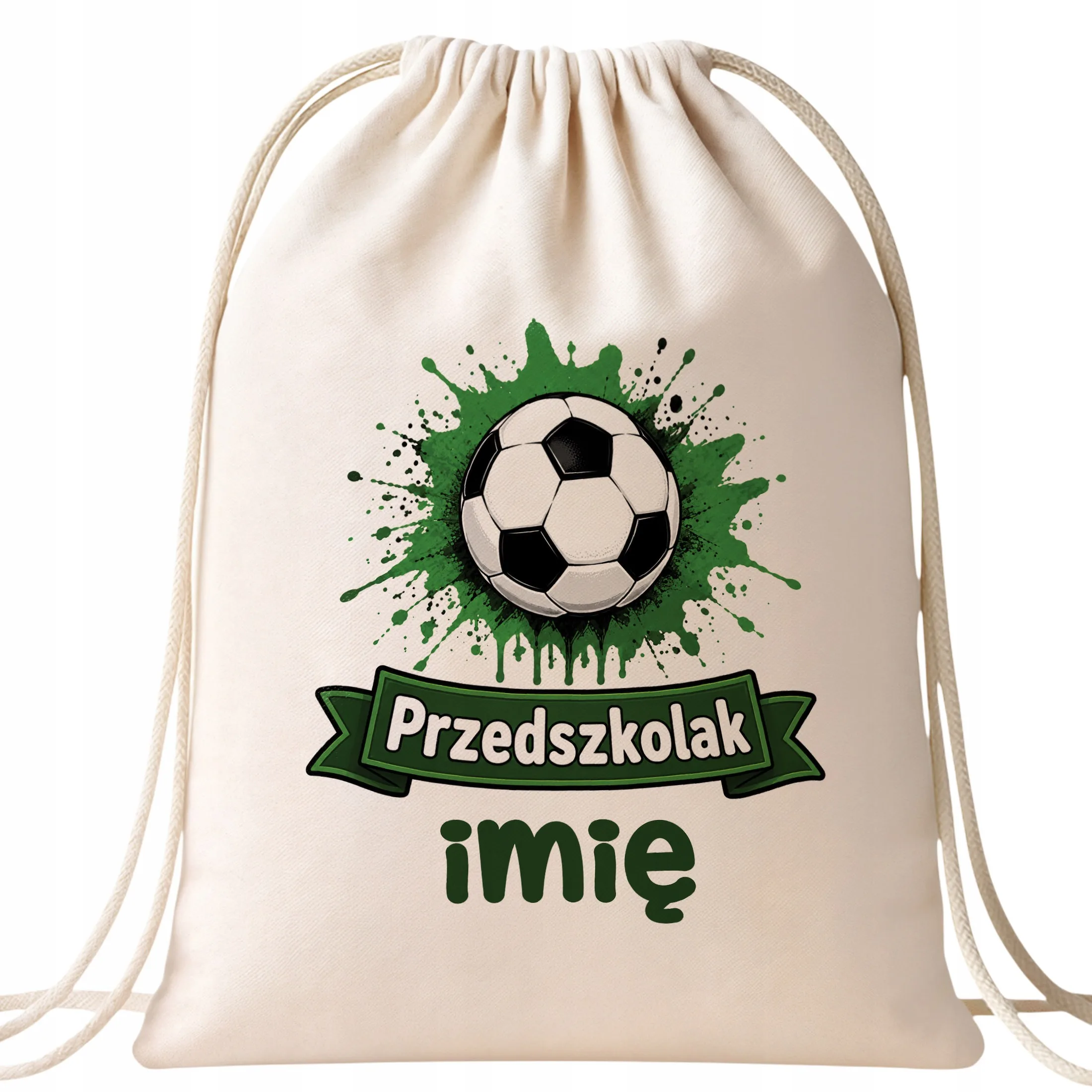 Plecak Worek Personalizowany Przedszkolak z Nadrukiem Bawełniany Szkolny