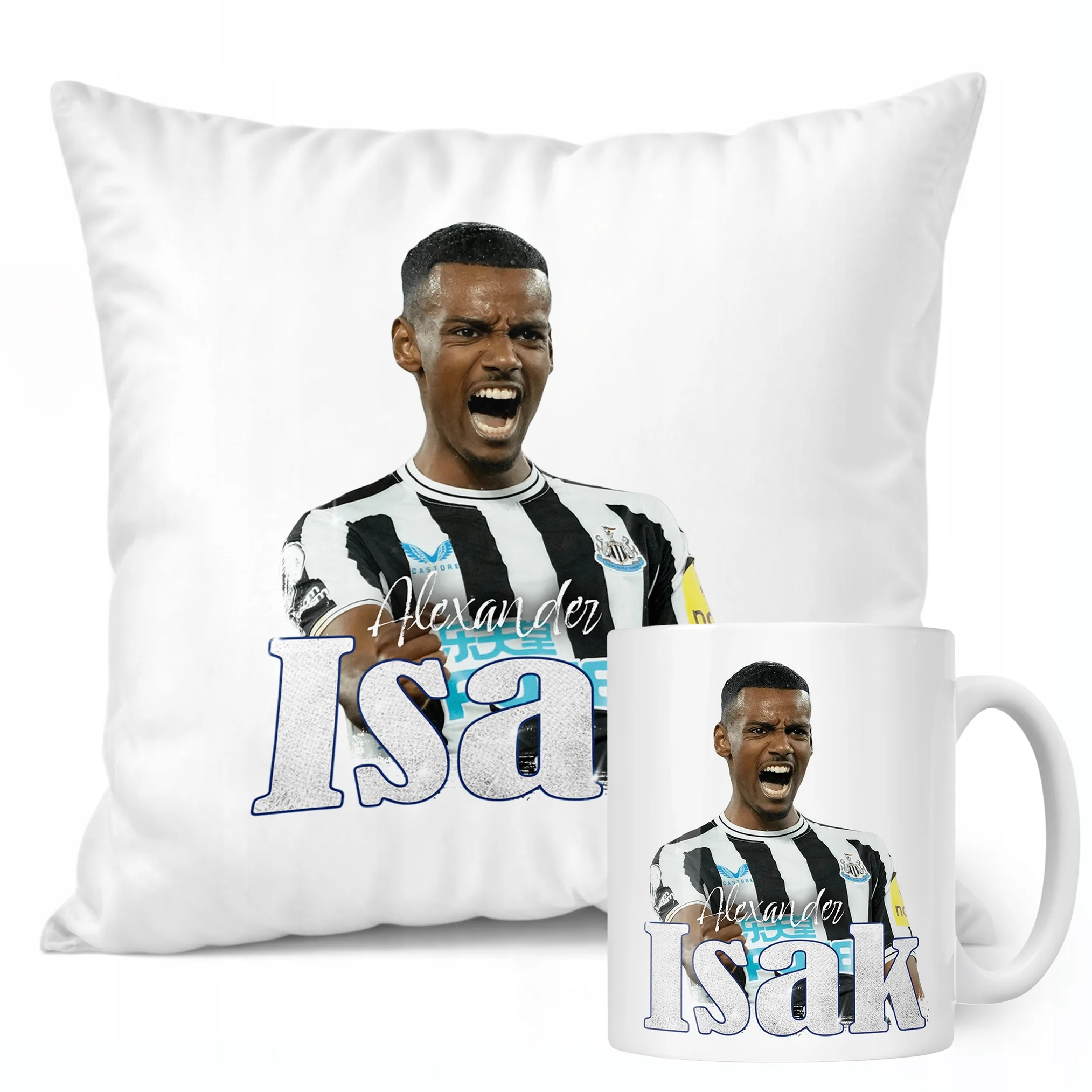 Zestaw Kubek + Poduszka Alexander Isak dla kibiców Newcastle
