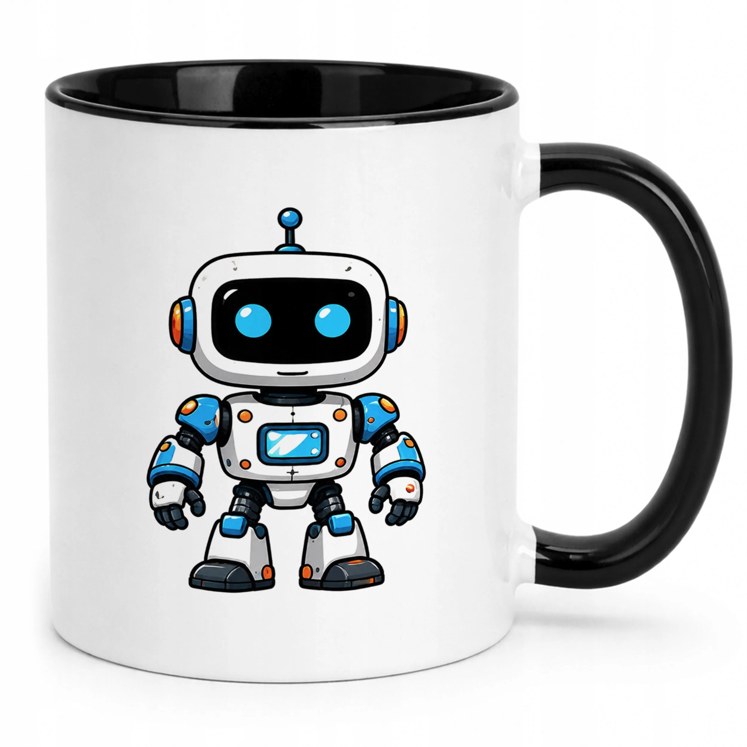 Kubek Czarny z nadrukiem Robot Dla Dzieci Prezent Upominek