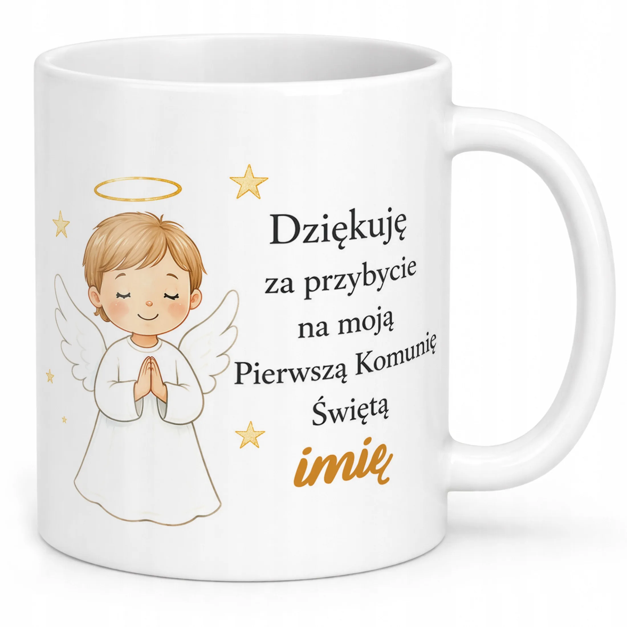 Kubek personalizowany Komunia Święta z imieniem dziecka dla gości