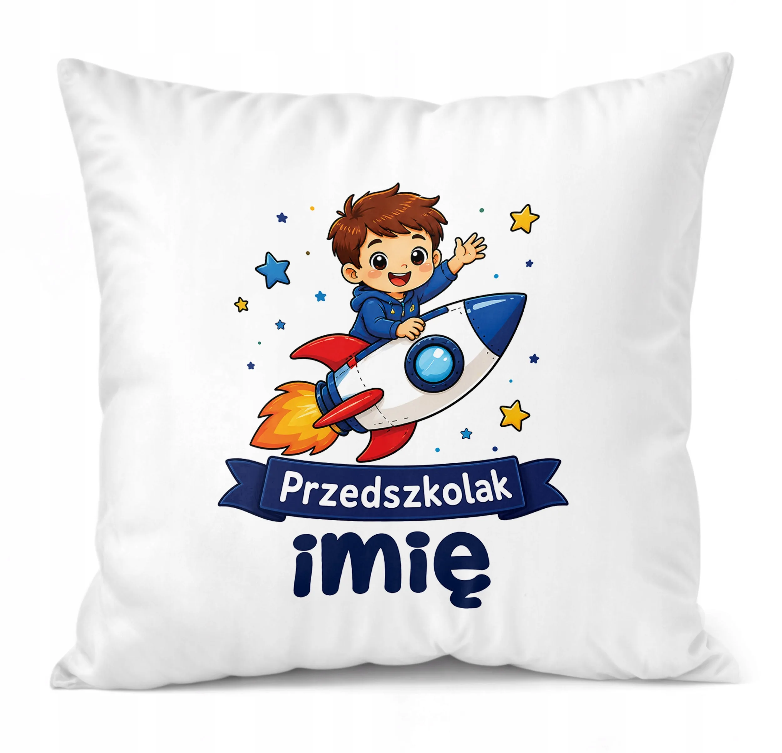 Poduszka Jasiek Personalizowana z nadrukiem 38x38cm Przedszkolak Prezent