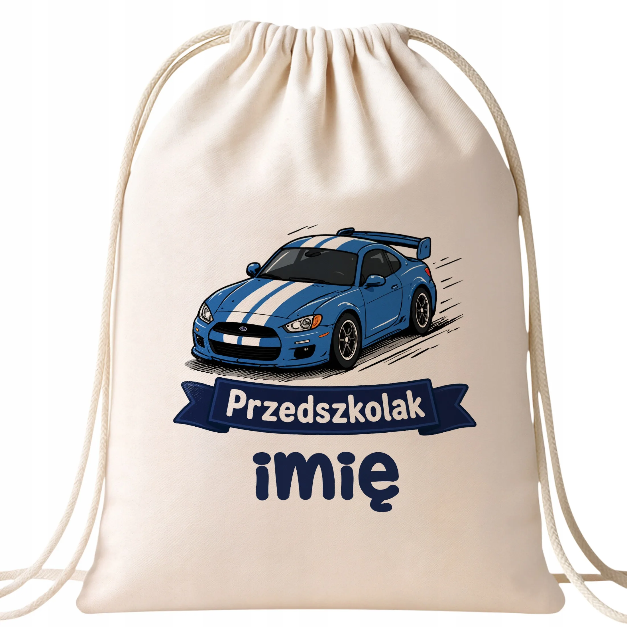 Plecak Worek Personalizowany Przedszkolak z Nadrukiem Bawełniany Szkolny