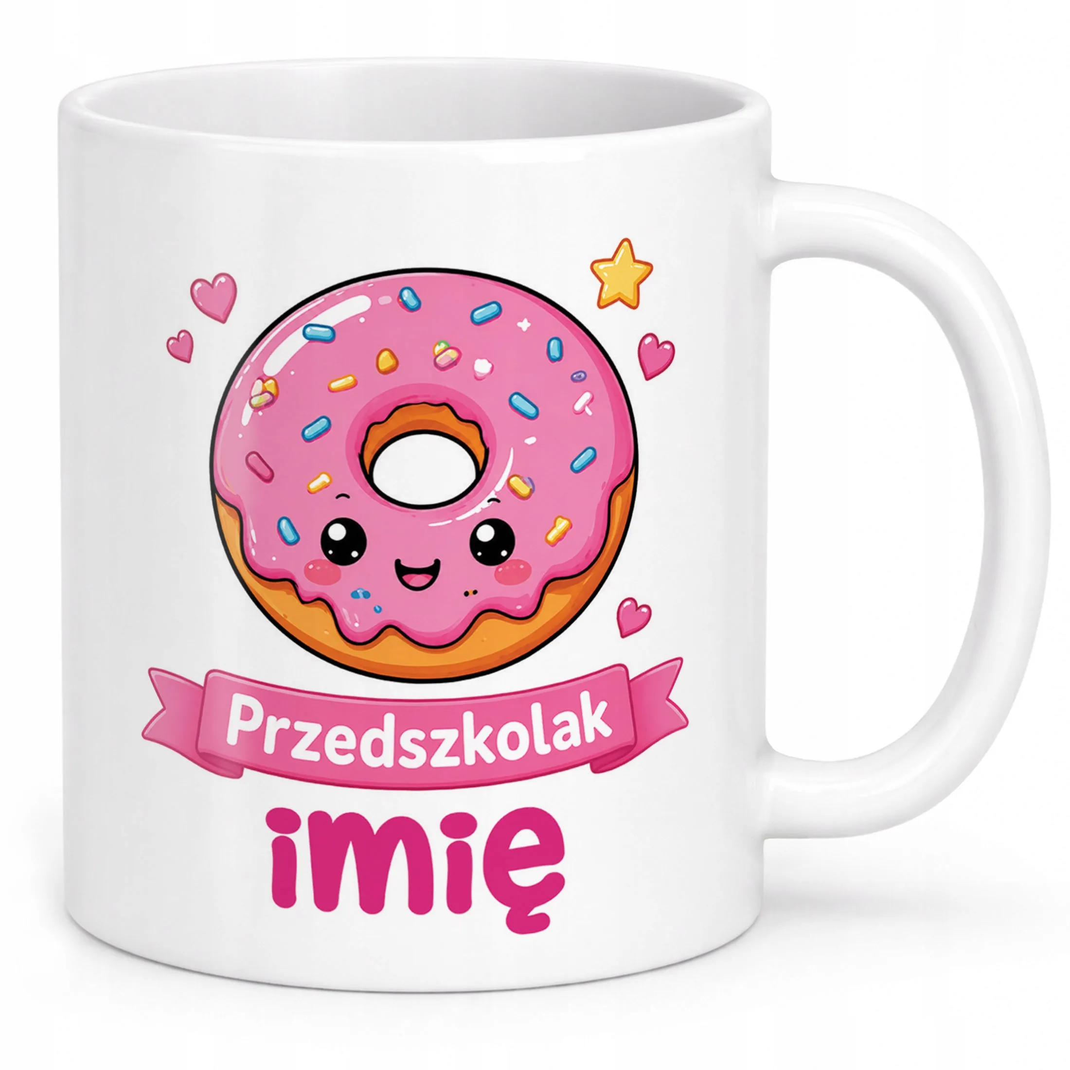 Biały Kubek z nadrukiem personalizowany Przedszkolak Szkoła Dla Dzieci
