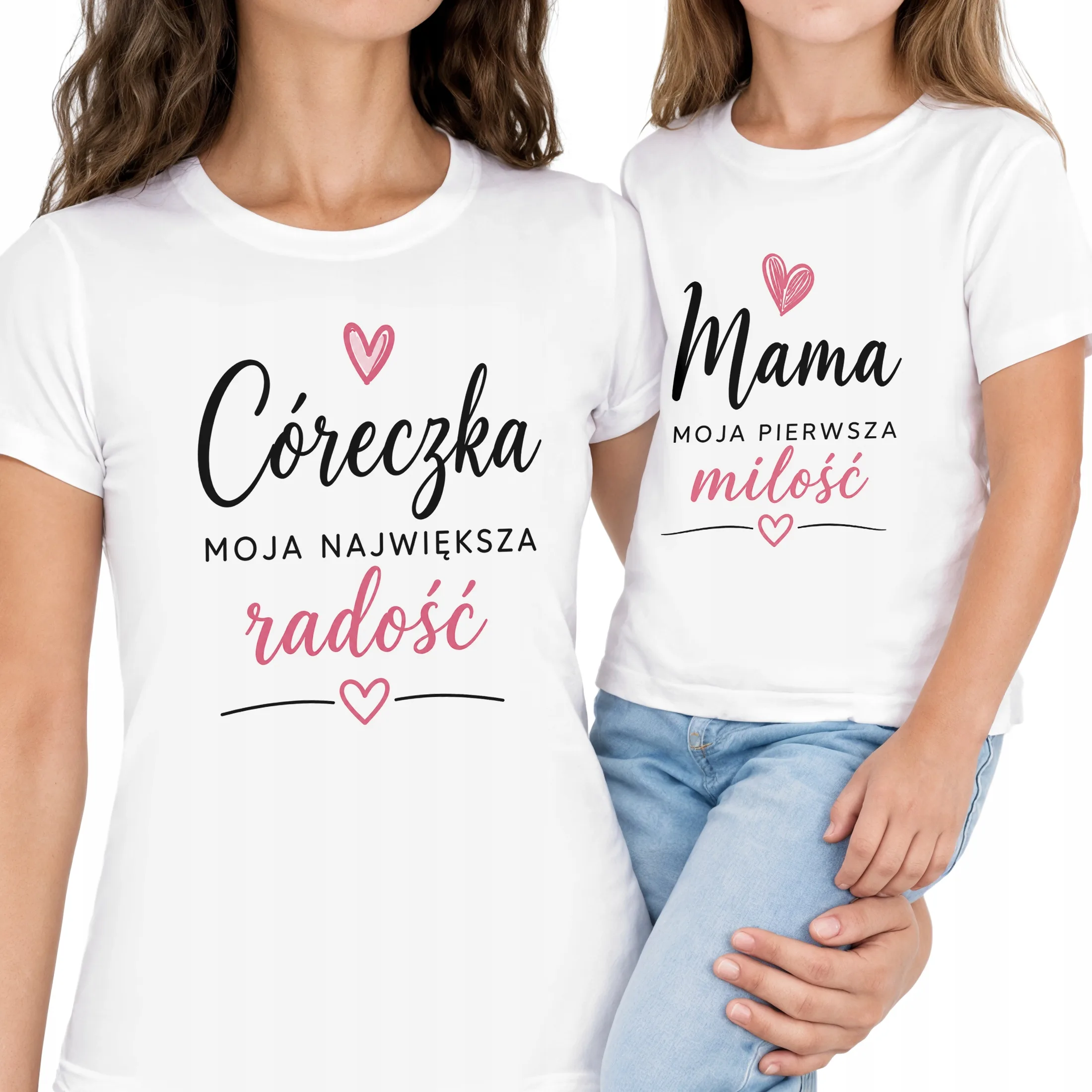 T-shirty dla mamy i córki zestaw prezent na Dzień Matki komplet rodzinny