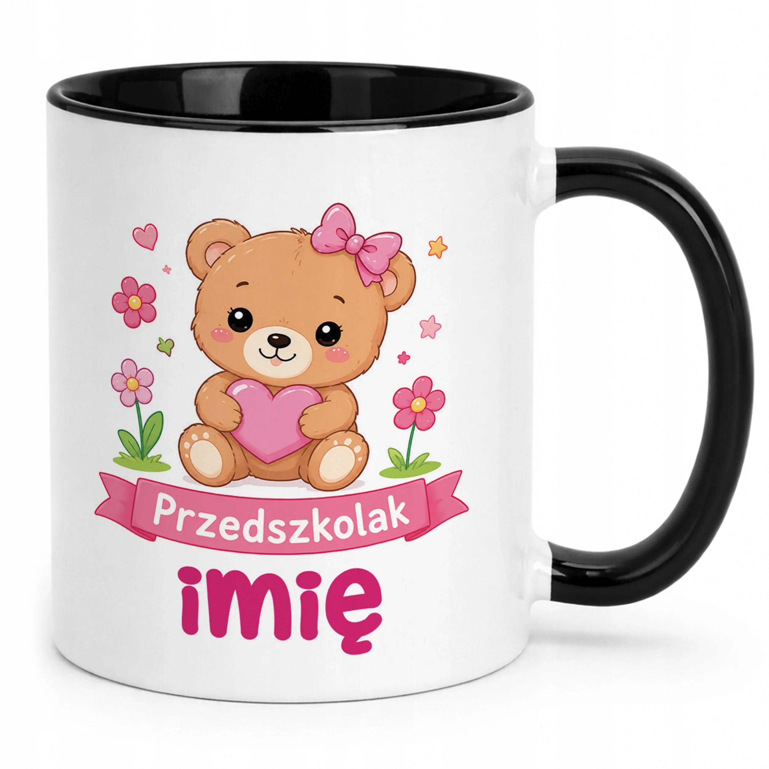 Kubek Czarny z nadrukiem personalizowany Przedszkolak Szkoła Dla Dzieci