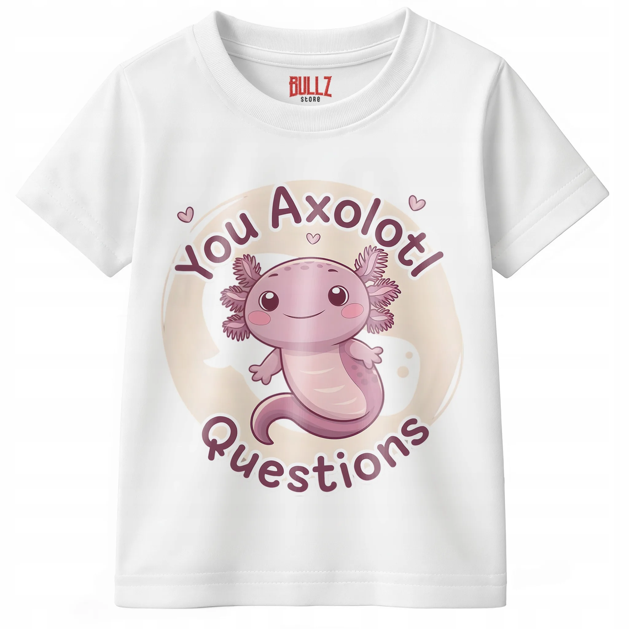T-shirt dziecięcy biały Aksolotl Axolotl Różowy Uśmiech Gra r. 116