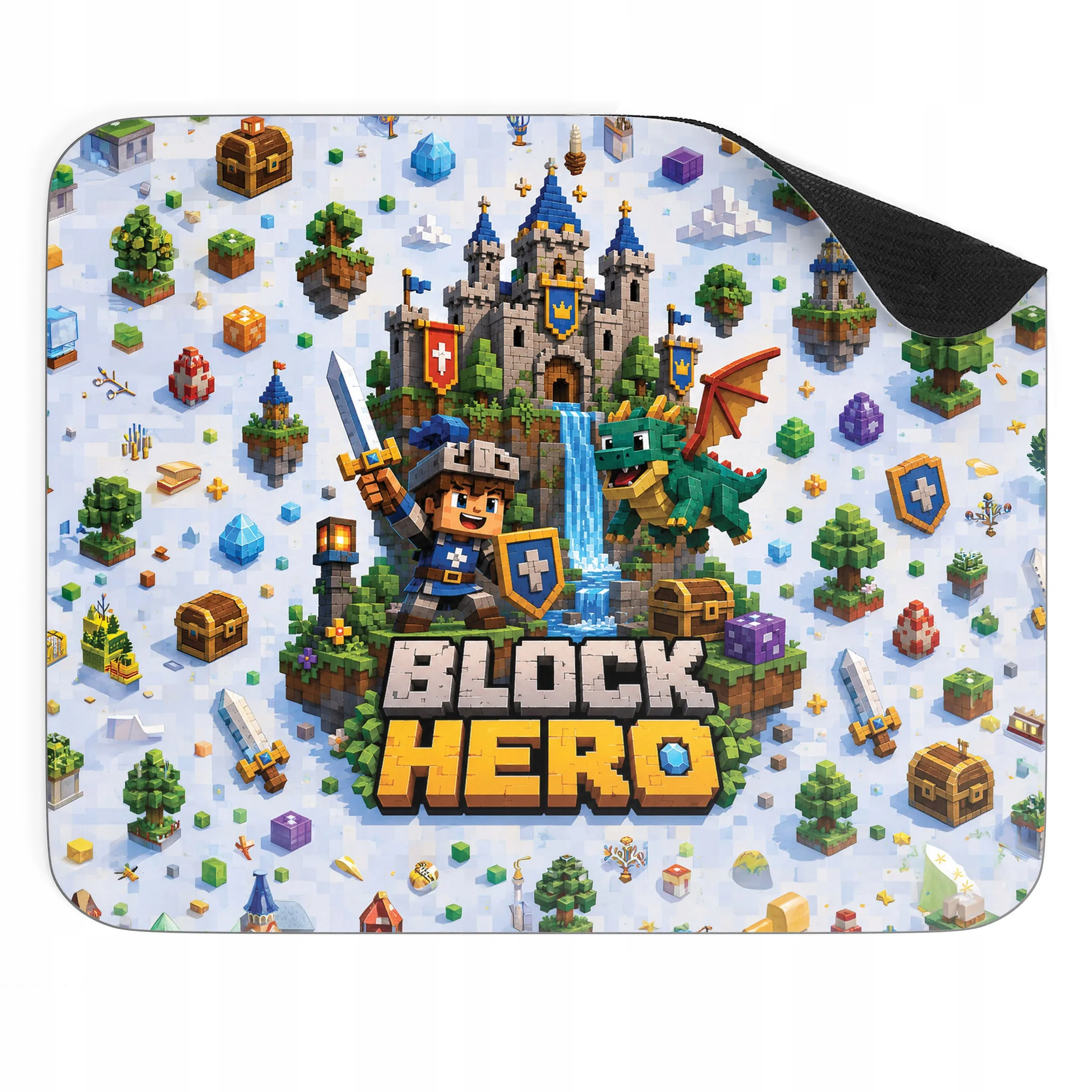 Podkładka pod mysz z nadrukiem Block Hero gra dla graczy
