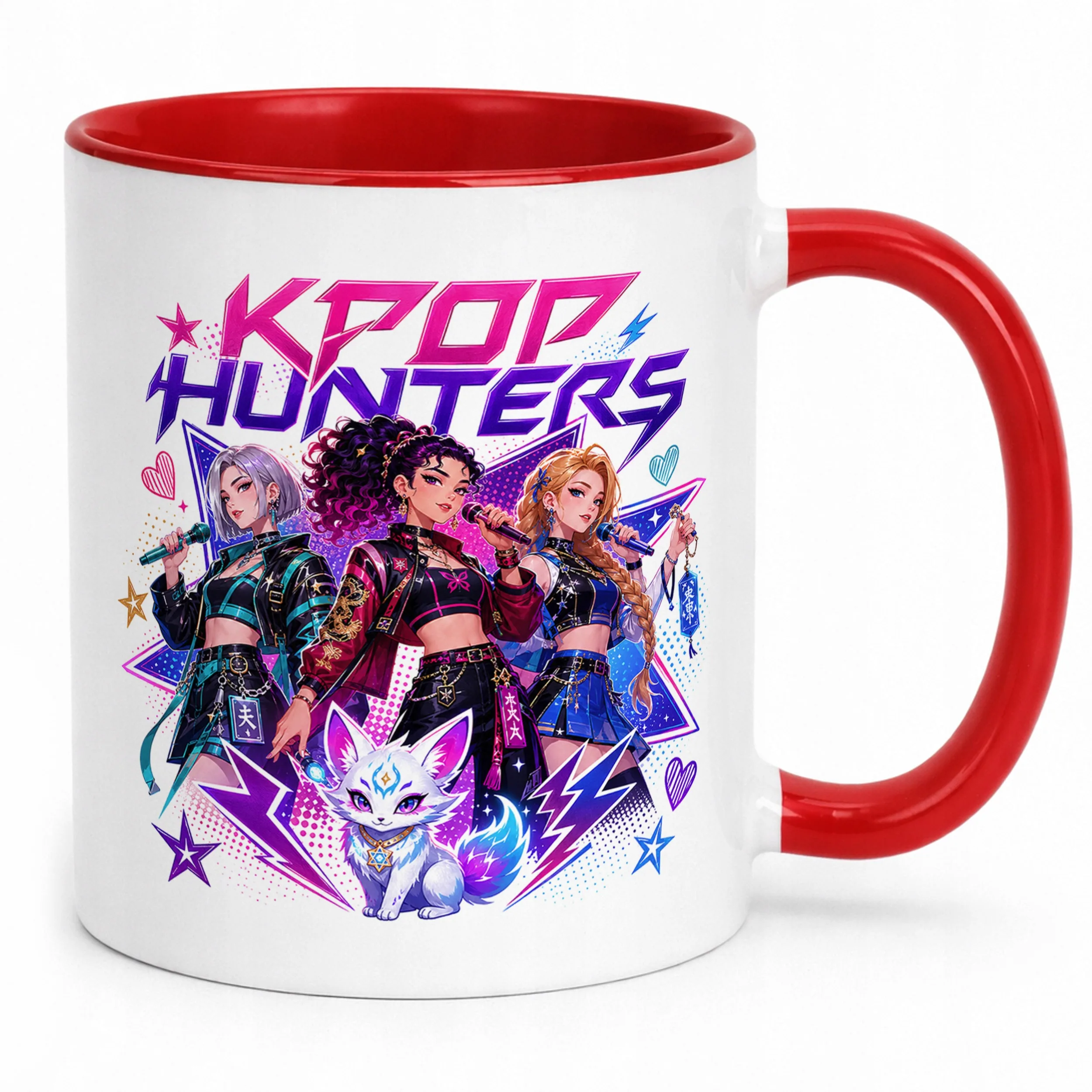 Kubek Czerwony z nadrukiem ŁOWCZYNIE KPOP Dla Dzieci Prezent Upominek