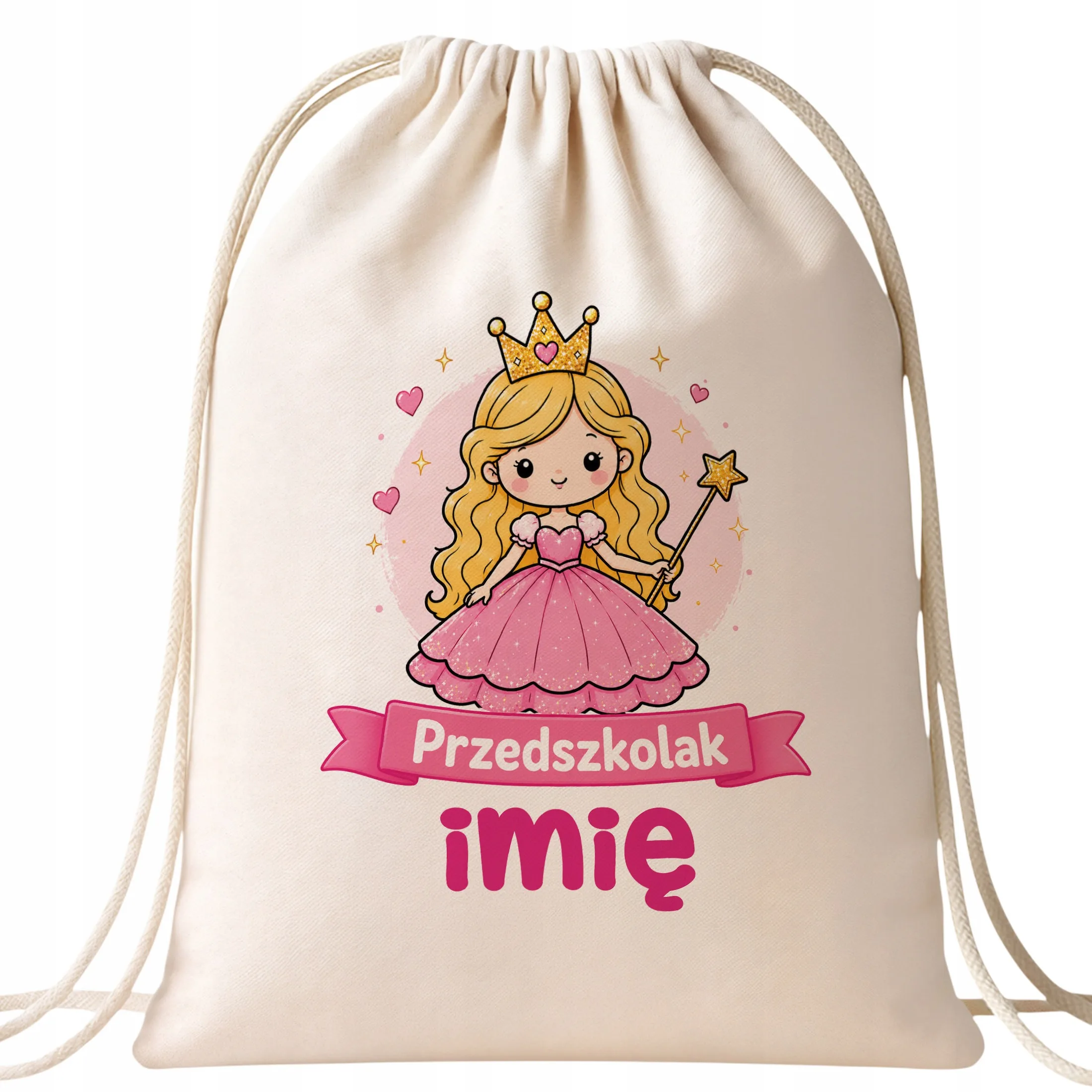 Plecak Worek Personalizowany Przedszkolak z Nadrukiem Bawełniany Szkolny