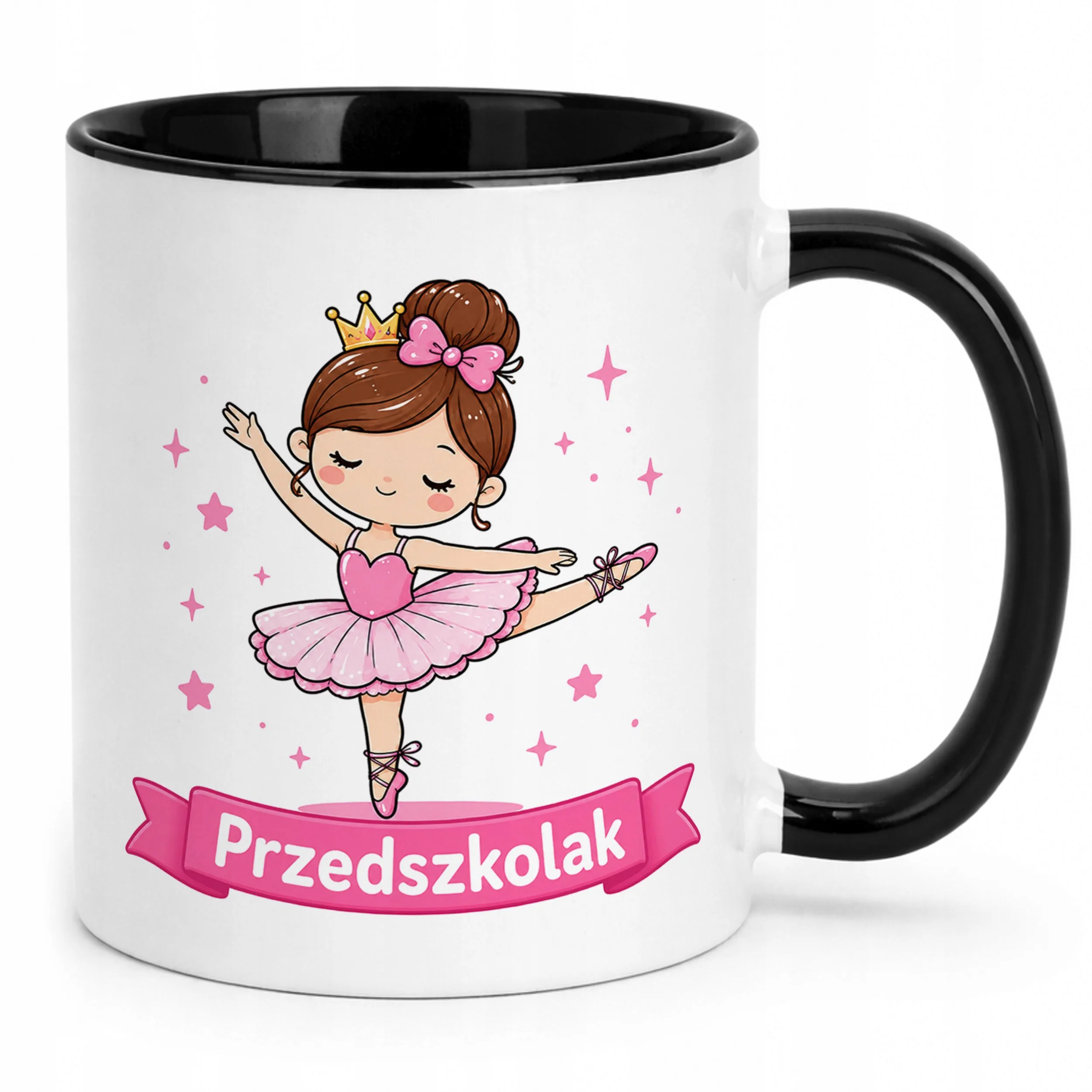 Kubek Czarny z nadrukiem Przedszkolak Szkoła Dla Dzieci Prezent