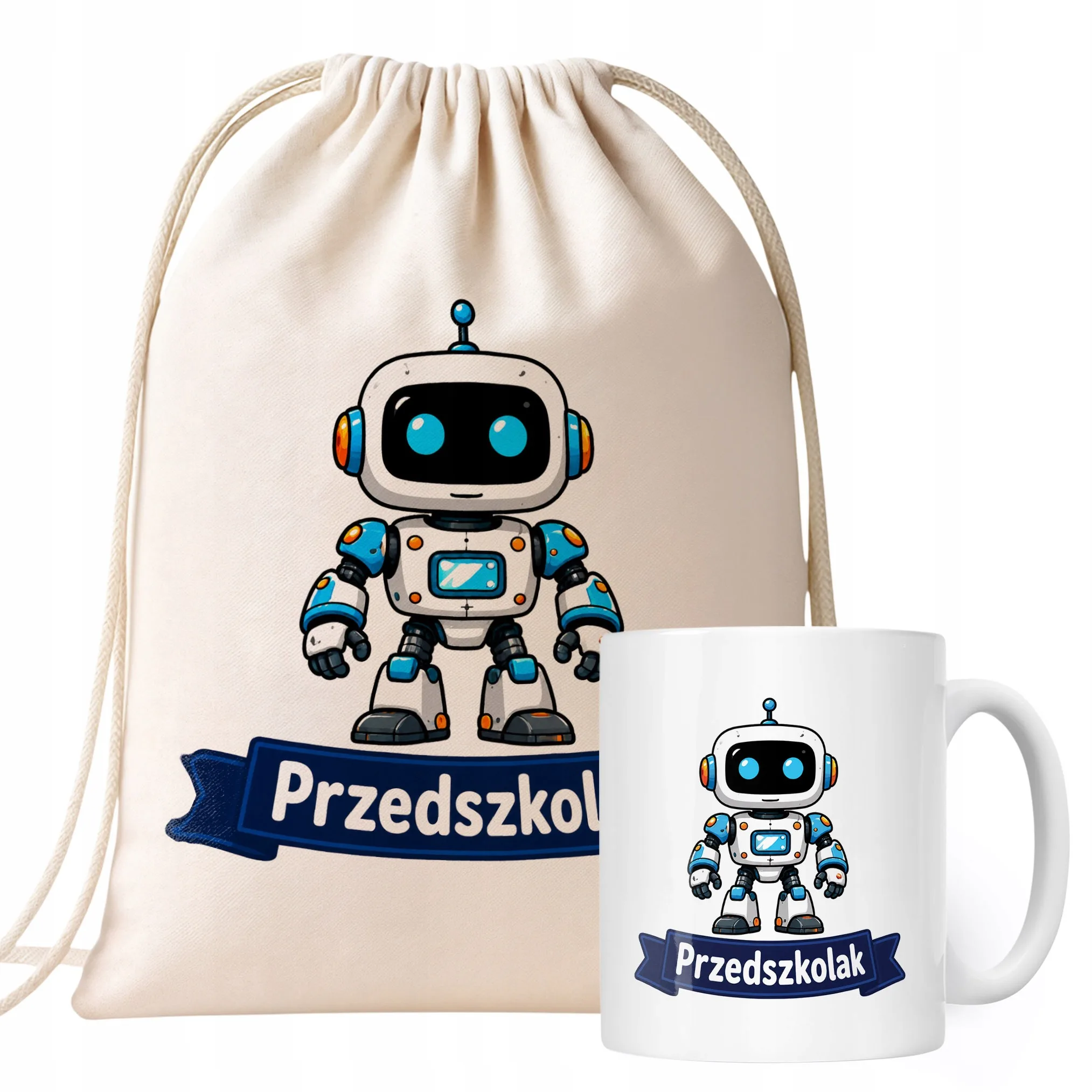 Zestaw Plecak Worek Kubek Z Nadrukiem Przedszkolak Szkoła Dla Dzieci