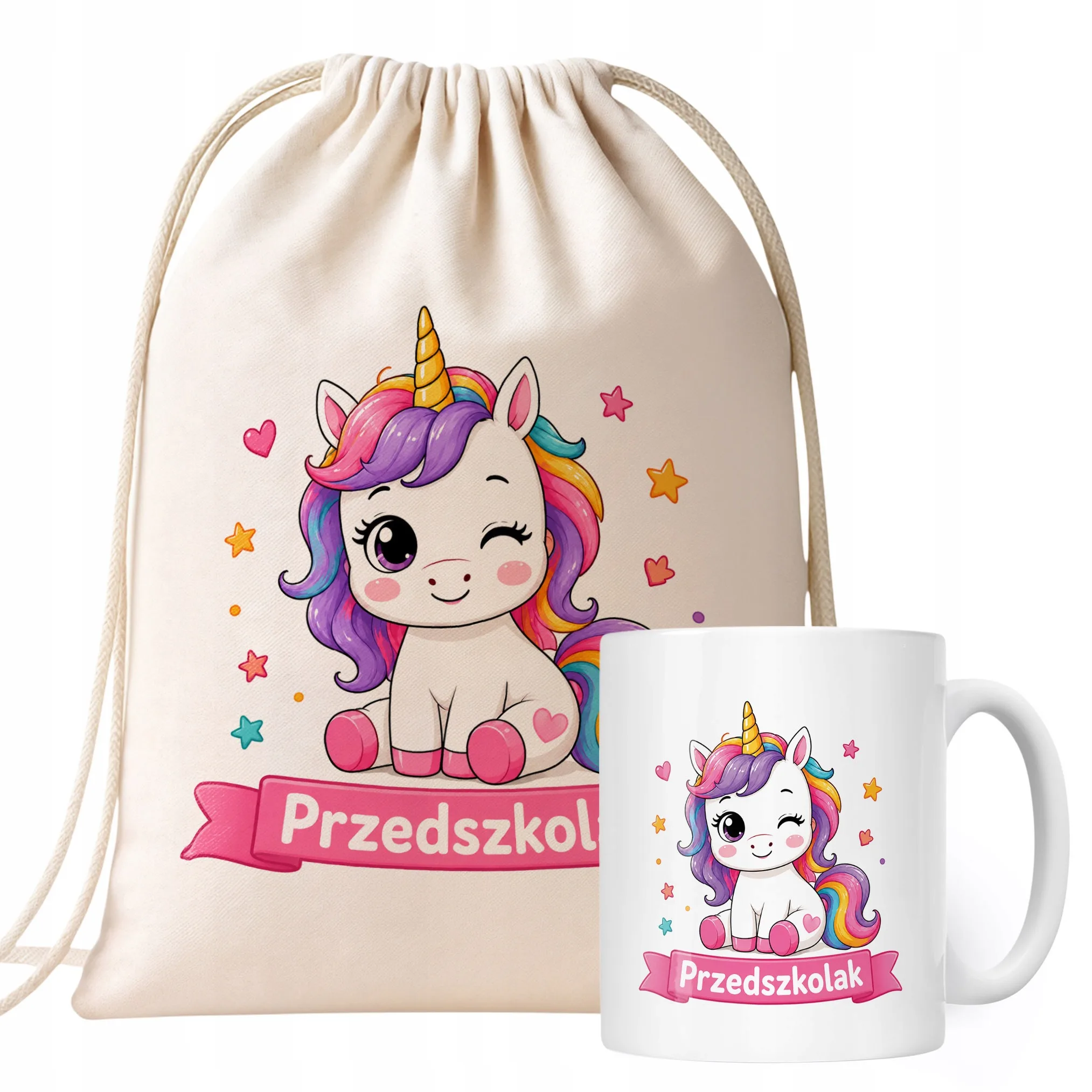 Zestaw Plecak Worek Kubek Z Nadrukiem Przedszkolak Szkoła Dla Dzieci