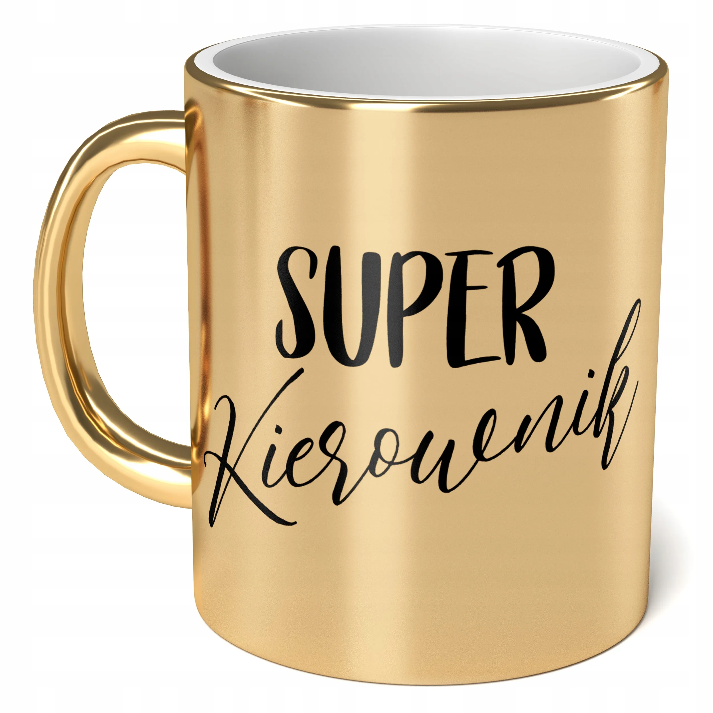 Kubek Złoty ceramiczny 330ml Super Kierownik Dla Kierownika Prezent